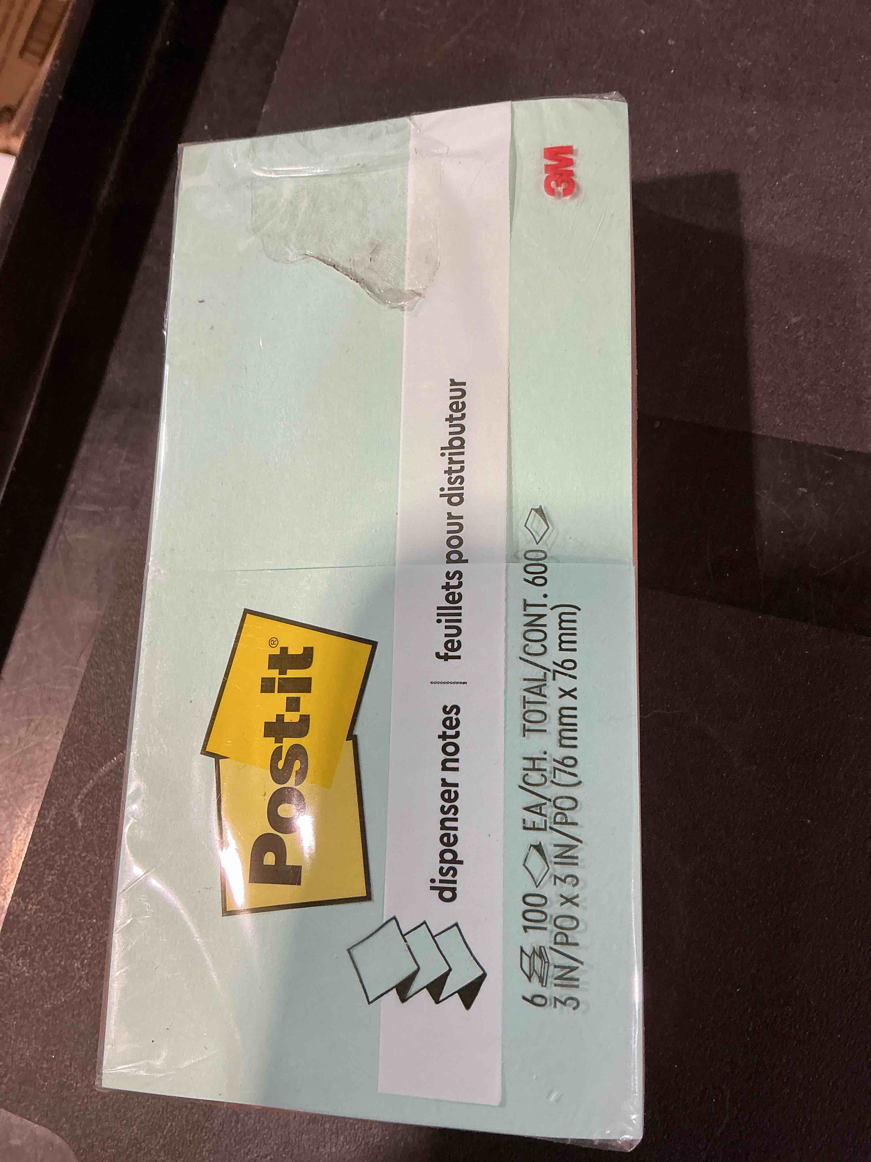 Condition photo showing New/Like New for post-it pop-up notes, 6 sticky note pads, 3 x 3 in., school supplies, office products, accordion sticky notes work with pop-up note dispenser, beachside café collection