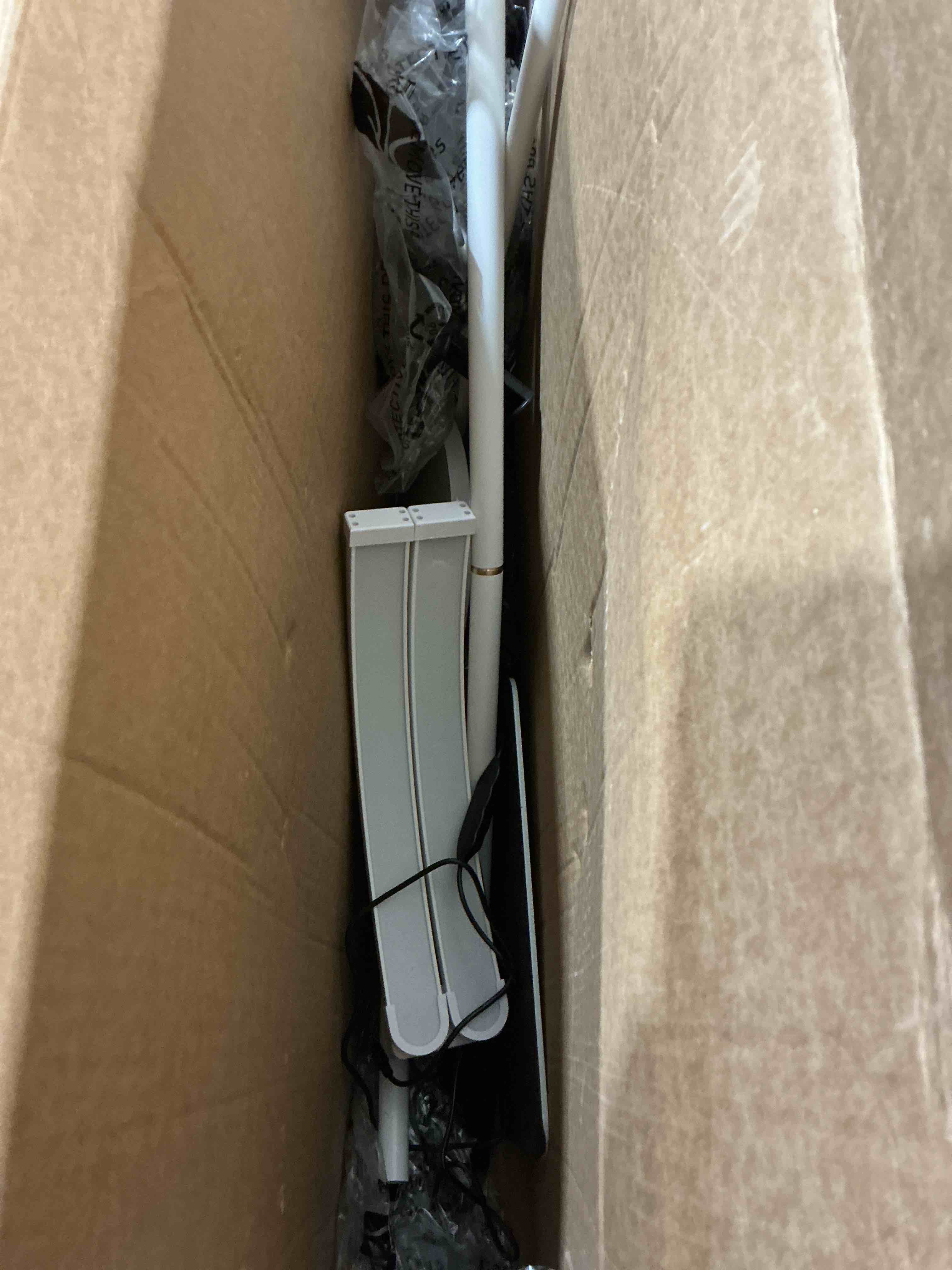 Condition photo showing As Is for lash light for eyelash tech led half moon light lamp for tattoo, lash extensions, nail, beauty, for esthetician & artists, adjustable height, dimmable brightness, with movable tray, white