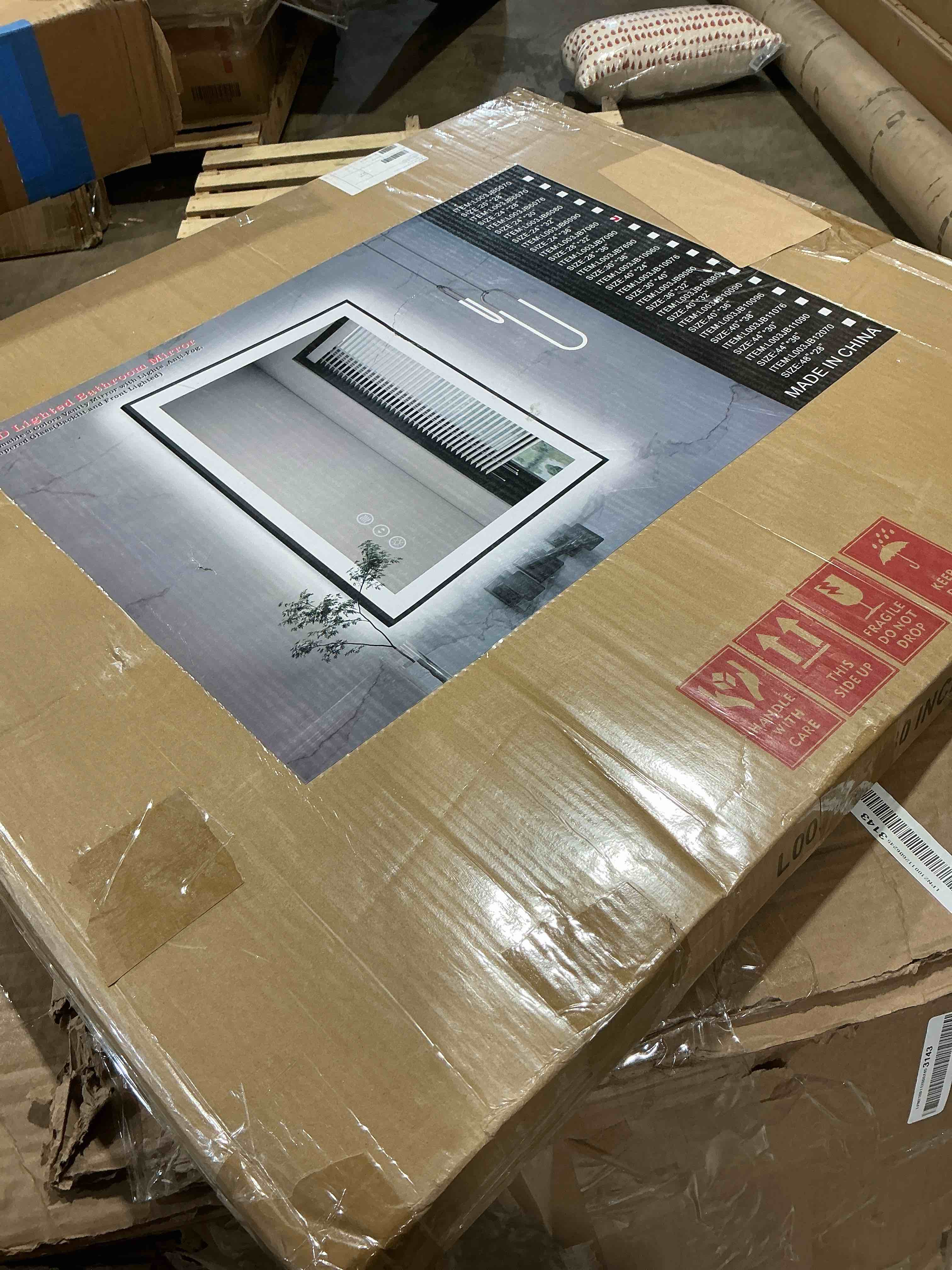 Condition photo showing Good Condition for echoslife 28x32 led bathroom mirror - black aluminum framed,front and backlit,anti-fog framed bathroom vanity mirror,3 color stepless dimmable lighted smart mirror(horizontal/vertical)