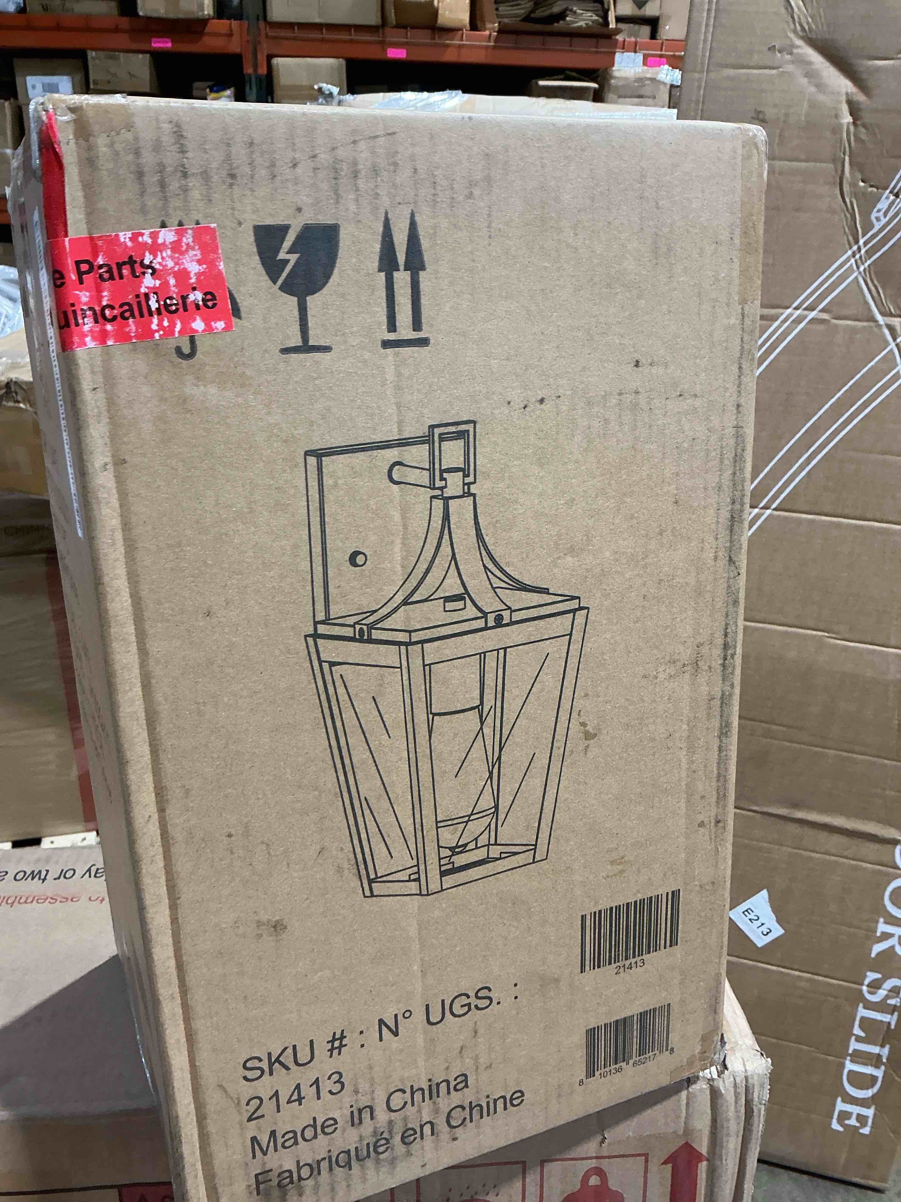 Condition photo showing New/Like New for kawoti 13.5” 1-light black outdoor wall lantern sconce