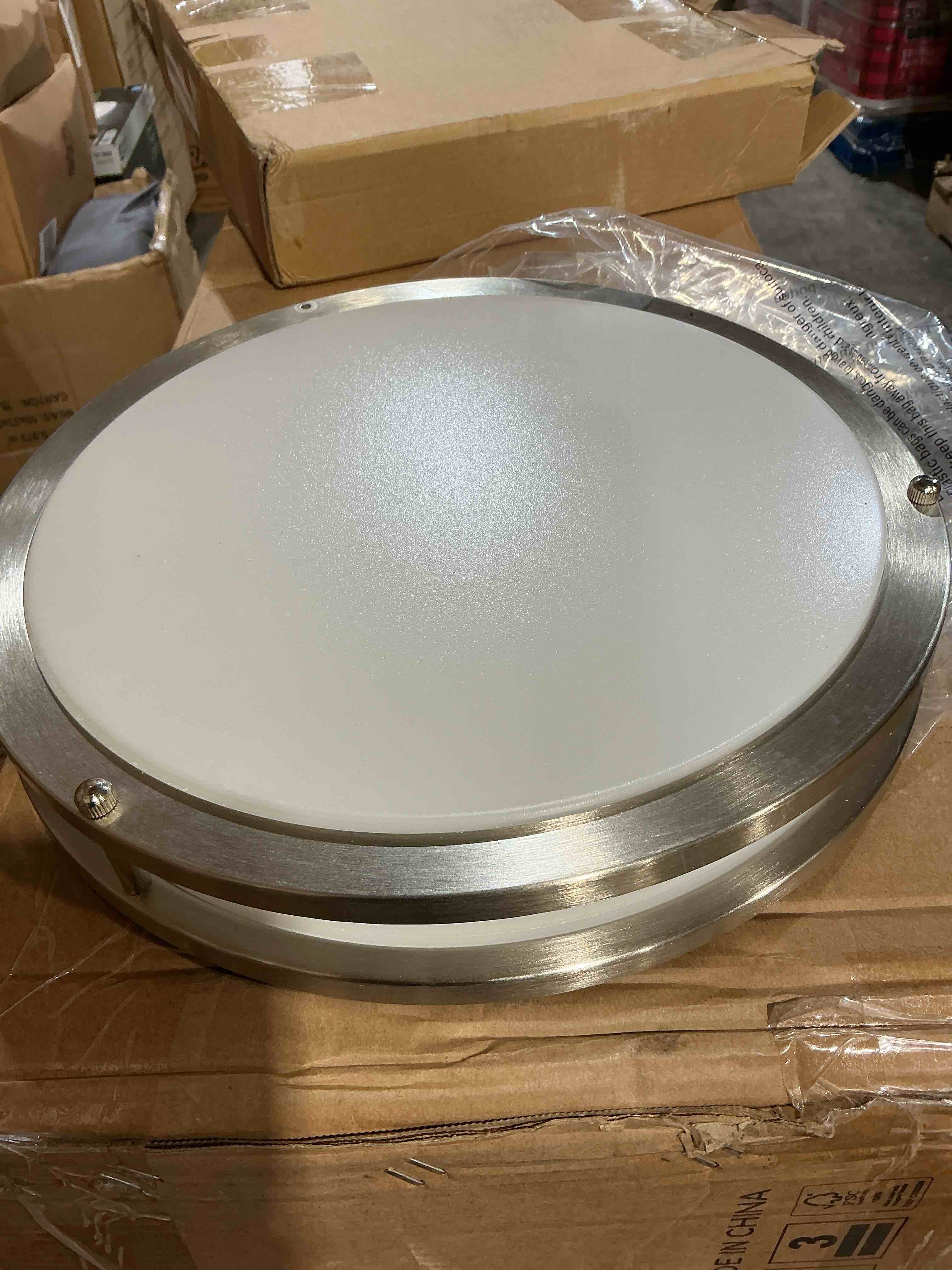 Condition photo showing Good Condition for drosbey 36w dimmable led ceiling light fixture, flush mount light fixture, ceiling lights for bedroom, kitchen, bathroom, super bright 4000 lumens, 400w equivalent, 5000k daylight white, ul listed brush nickel 36w