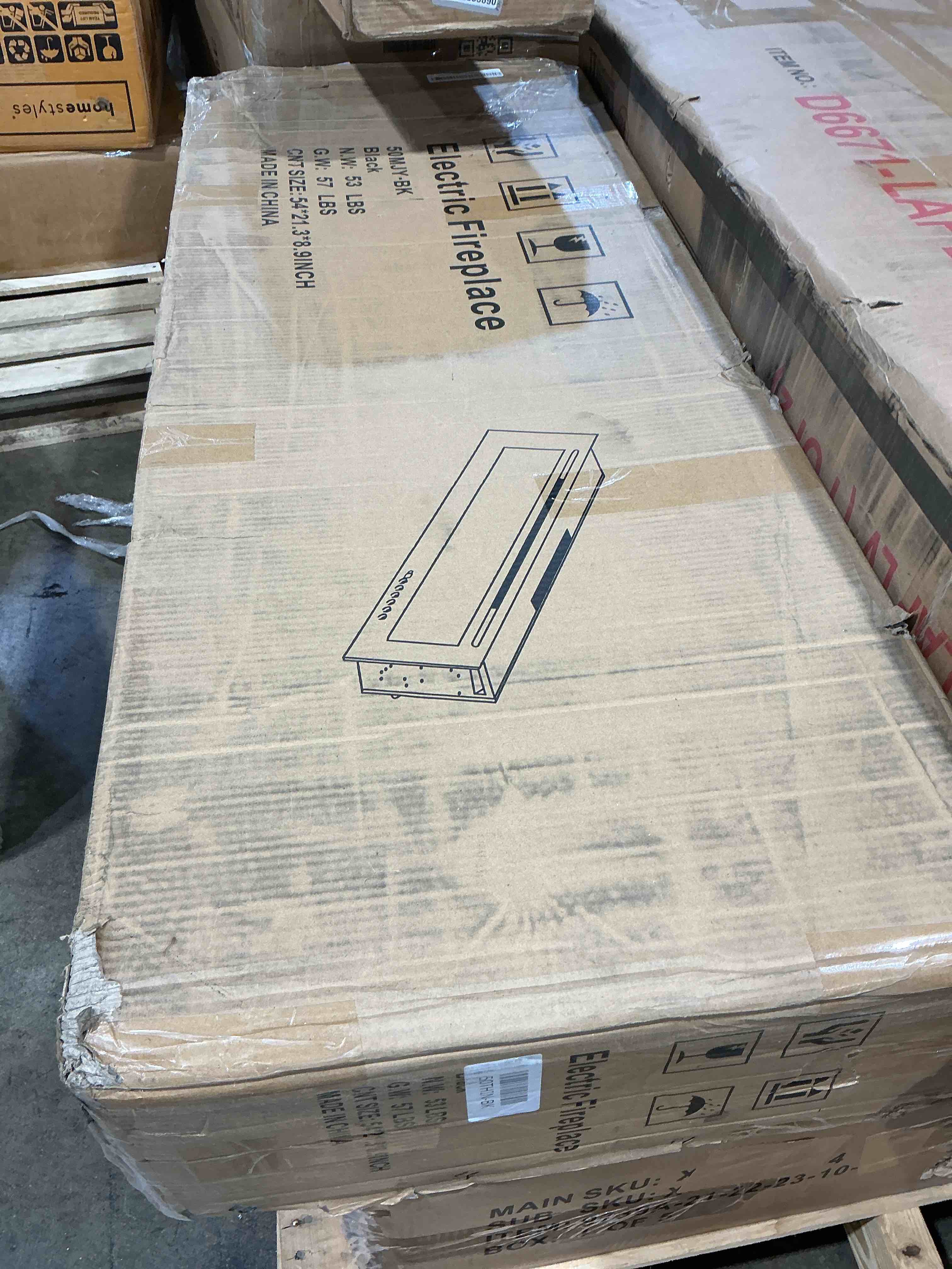 Condition photo showing Good Condition for simplifire 50-inch allusion platinum linear electric fireplace (sf-allp50-bk)