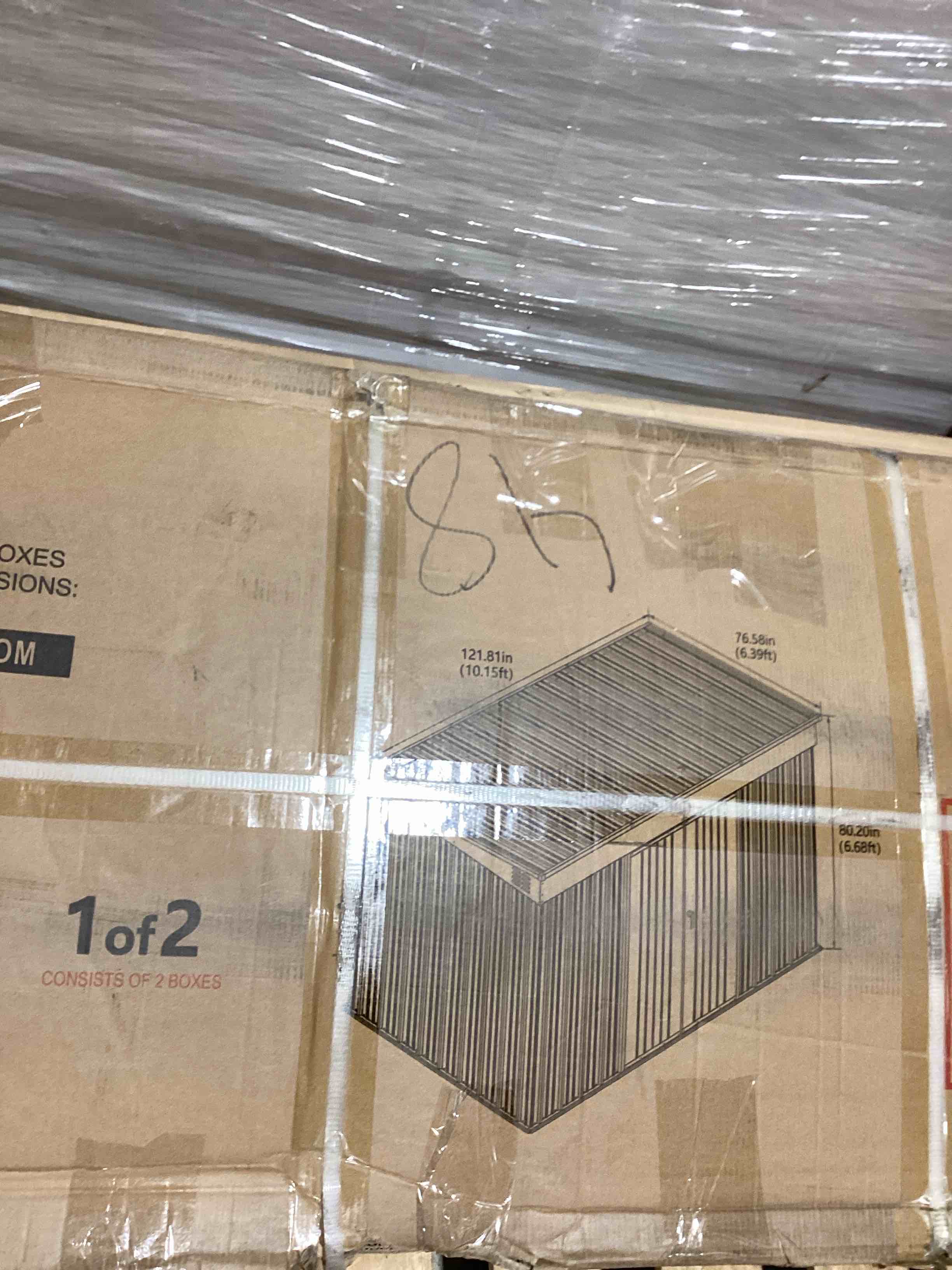 Condition photo showing Good Condition for incomplete:veikous 10 ft. w x 6 ft. d outdoor metal storage shed (pg0301-21c1-1)