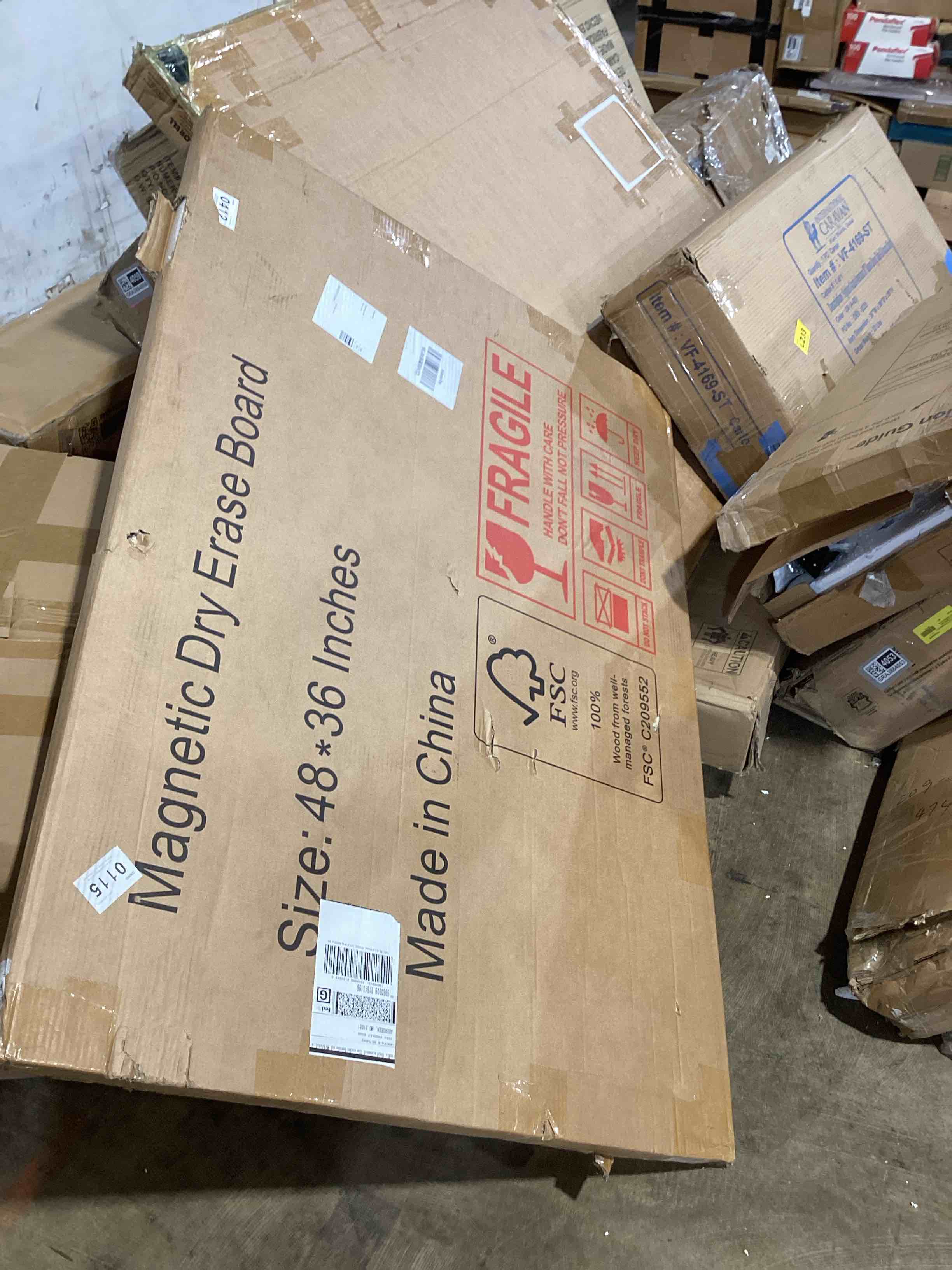 Condition photo showing Good Condition for glass whiteboard - glass dry erase board 48" x 36" magnetic white board writing board white boards for walls wall off