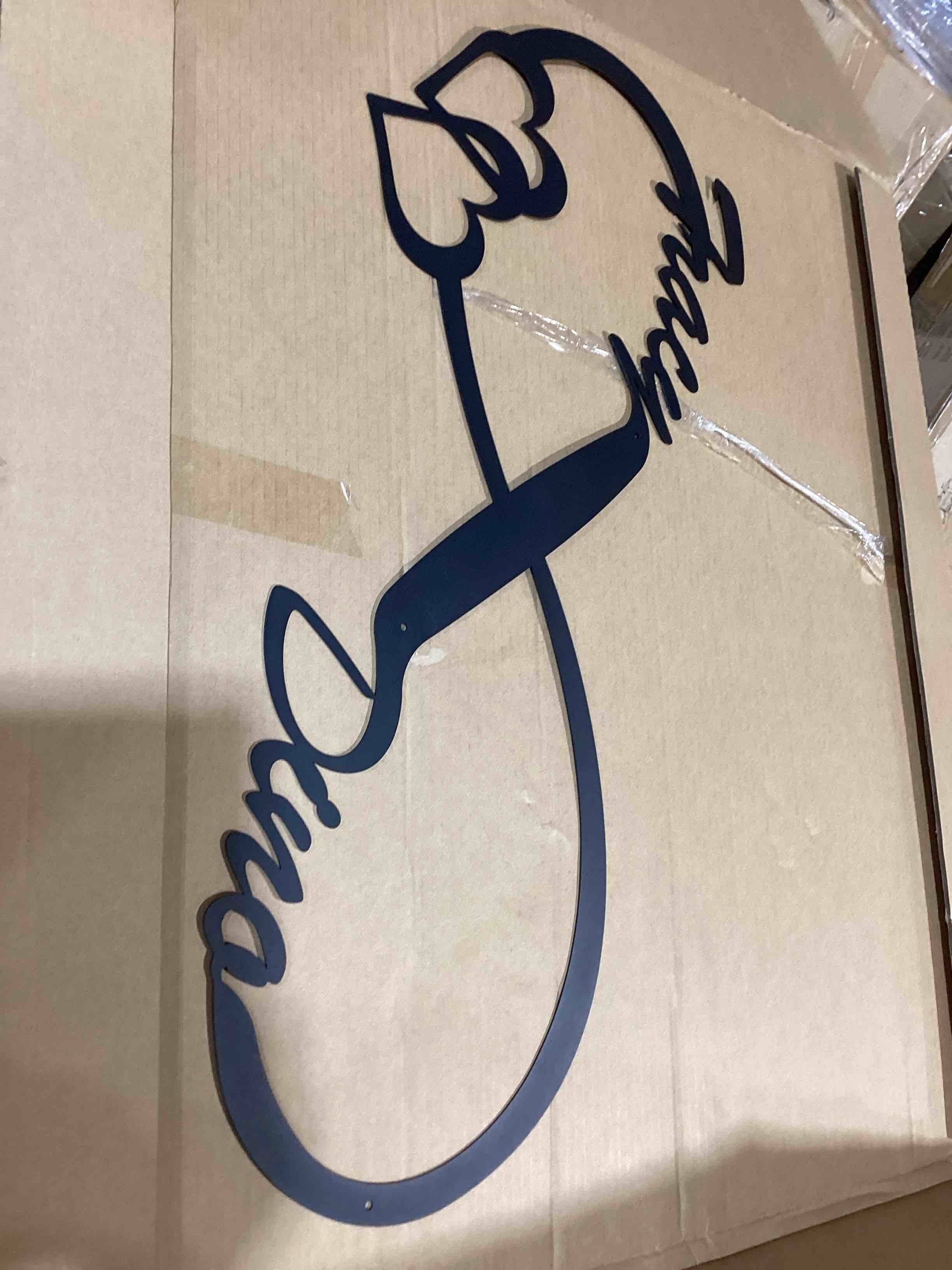 Condition photo showing Good Condition for personalized infinity symbol heart sign custom family name established date love metal sign housewarming wedding valentine's day gift for him her couple girlfriend metal wall art room home decor