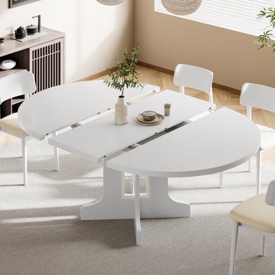 59" extendable round dining table for 4-8 , modern kitchen