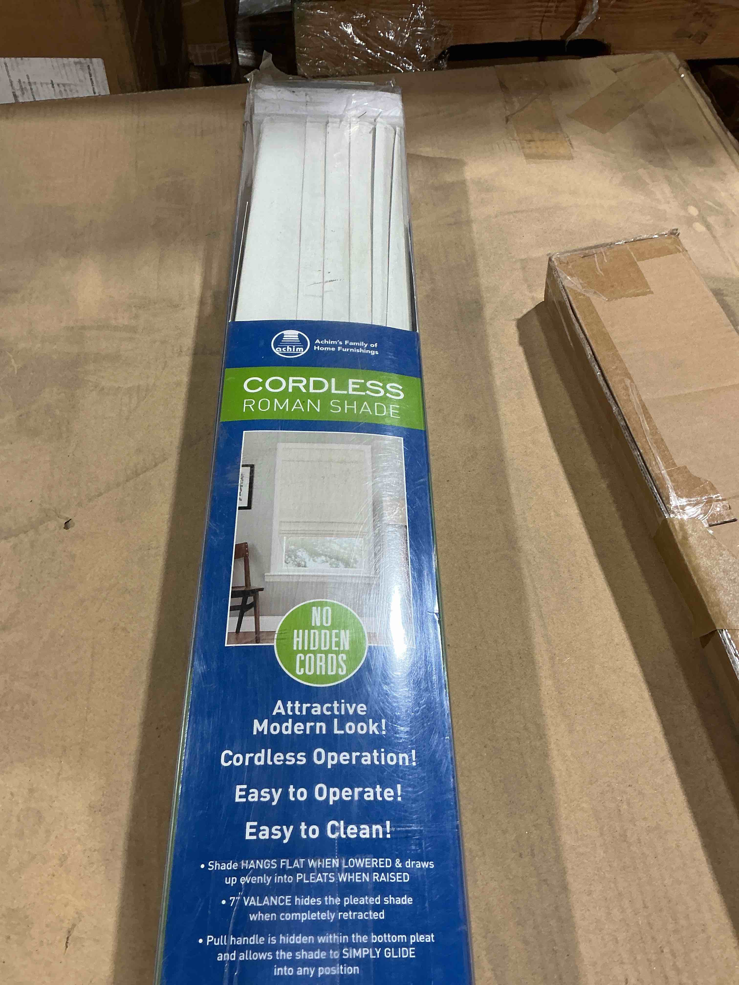 Condition photo showing Good Condition for cordless roman shade - 30x64 - ivory