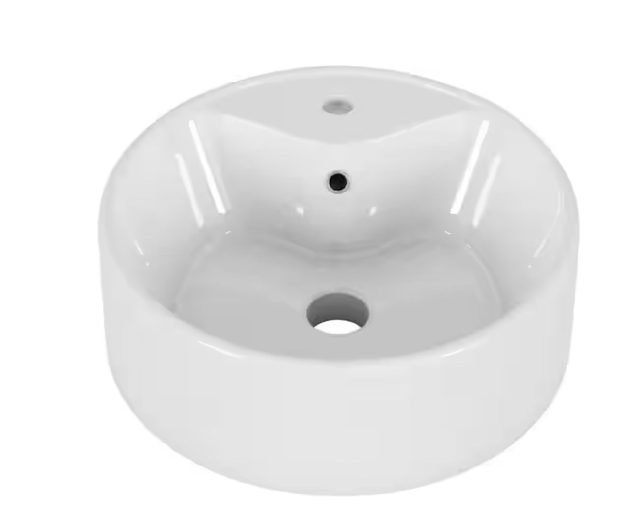 15.7 in. vessel bathroom sink in white ceramic with overflow hole durable construction easy to install