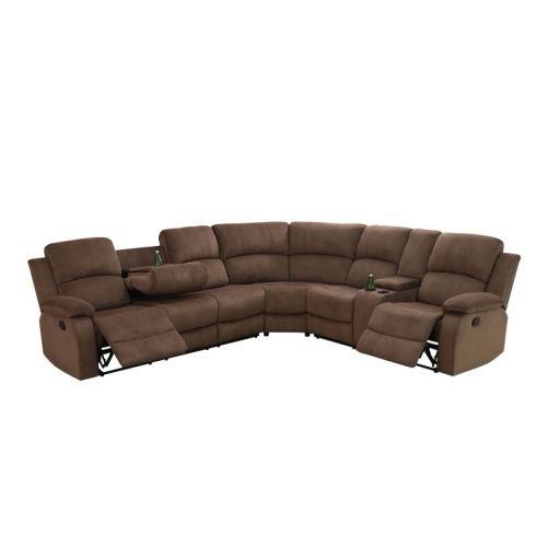 brown pineapple fabric living room 2 -piece intelligent recliner sofa set