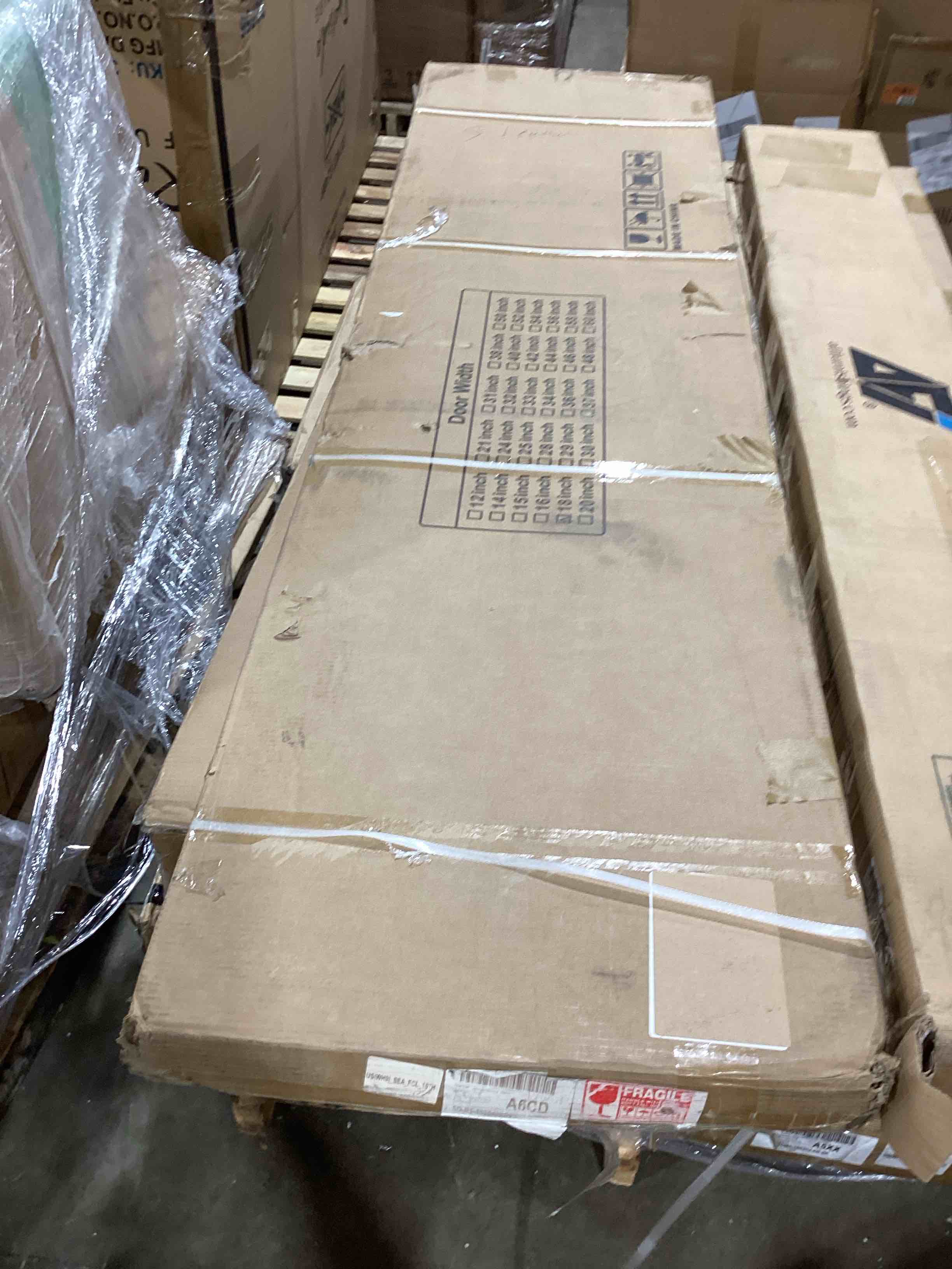 Condition photo showing Good Condition for 18 in. x 80 in. 1-panel shaker solid core white primed composite mdf interior door slab no hardware included