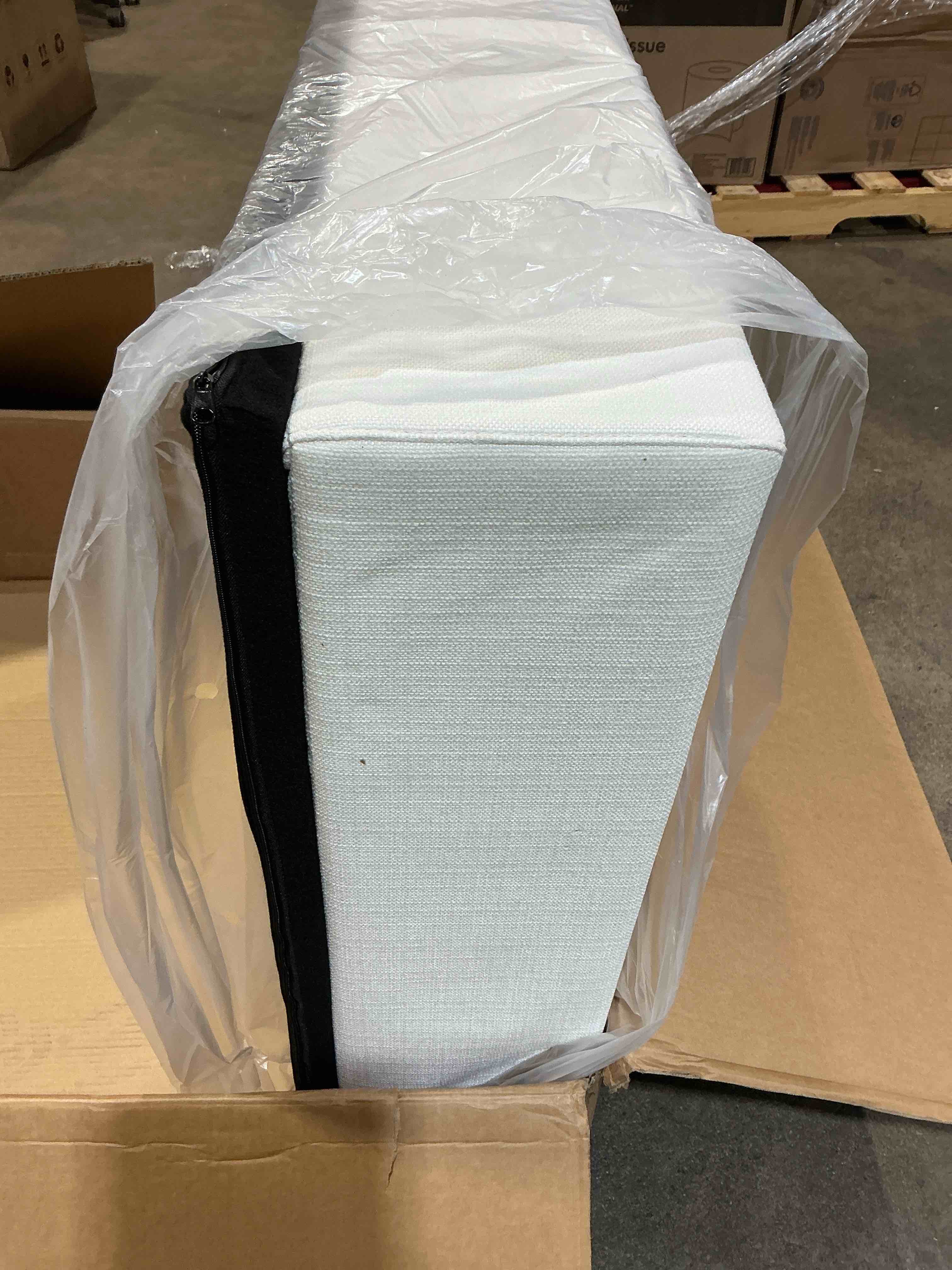 Condition photo showing As Is for rubik v no-storage ottoman
