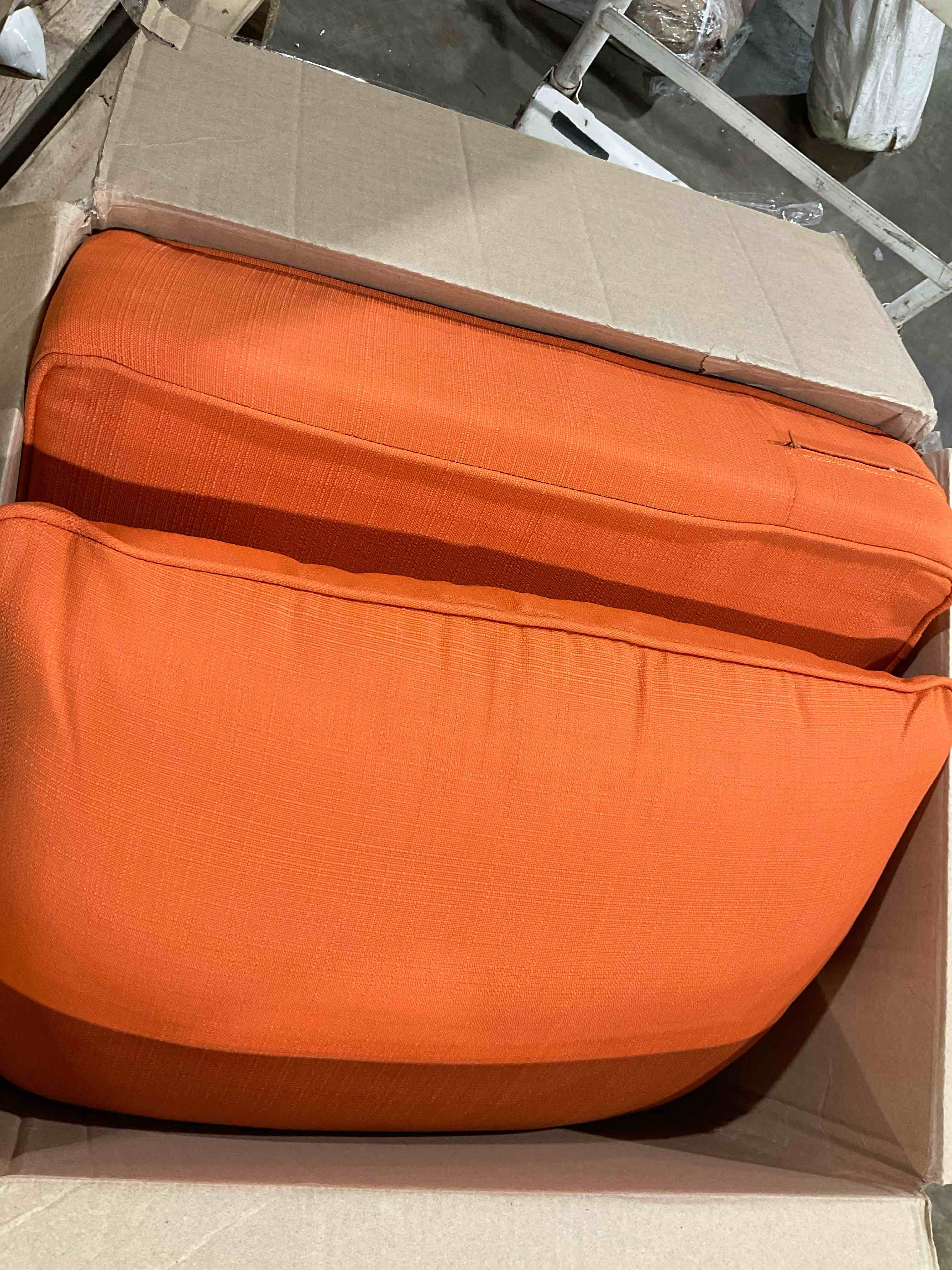 Condition photo showing Good Condition for luxury 22x24/22x25 6-inch outdoor cushions - water resistant 1 set zippered patio chair back&seat cushion for wicker dining rocking swivel chairs loveseat couch sectional sofa - orange