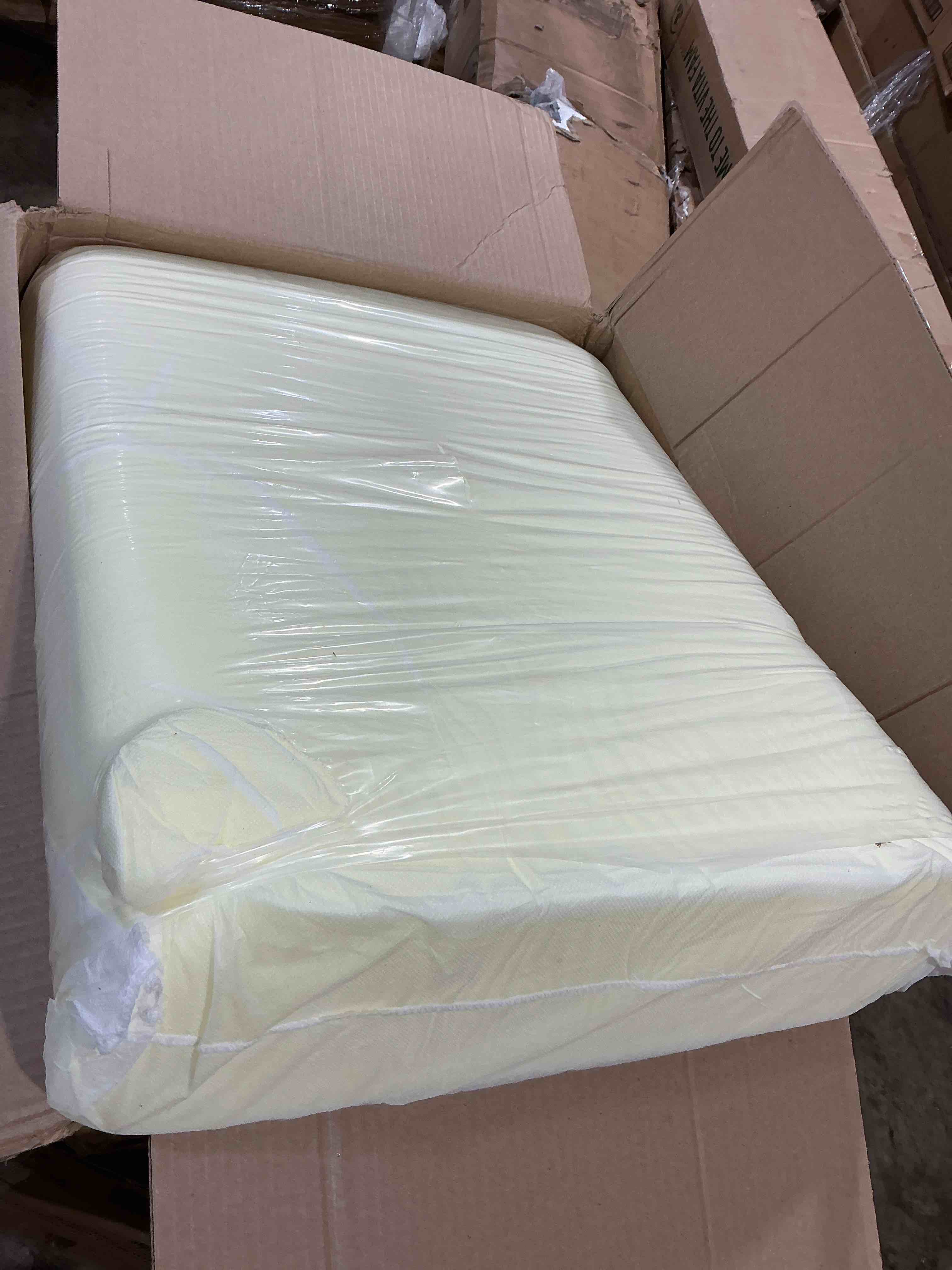 Condition photo showing Good Condition for hombys memory foam couch cushion replacement, high density upholstery foam wrapped with memory foam & polyester batting, sofa cushions inserts with dacron fiber layer,with removable cover,6"x22"x24"