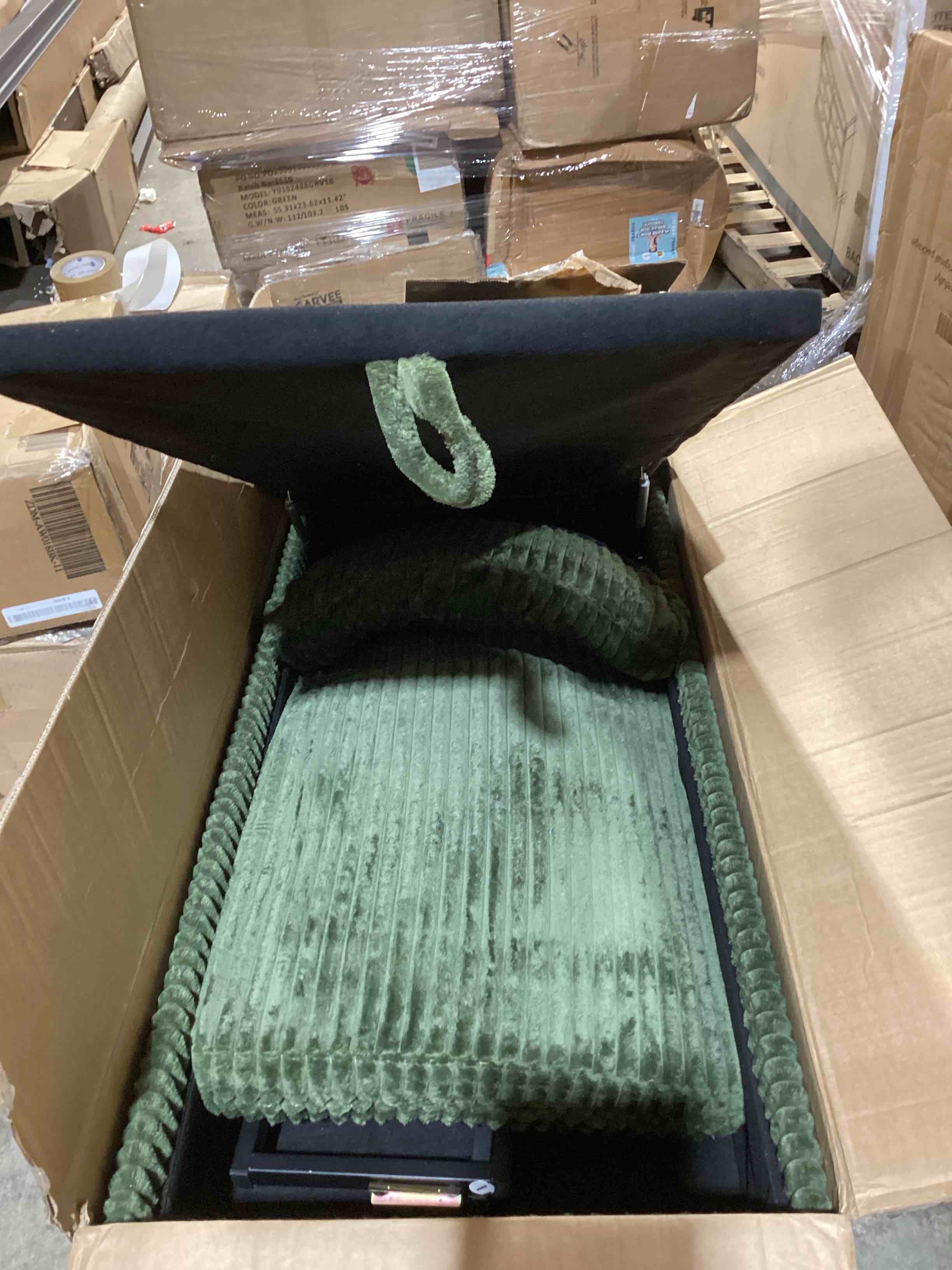 Condition photo showing Good Condition for linsy home module for sectional sleeper sofa couch, plush corduroy customizable sleeper sofa - pull out sofa, storage double seater, storage chaise, armrest, storage ottoman, corner seat