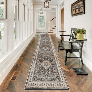 2'6x12 hallway washable runner rug - vintage kitchen rugs with non slip backi...