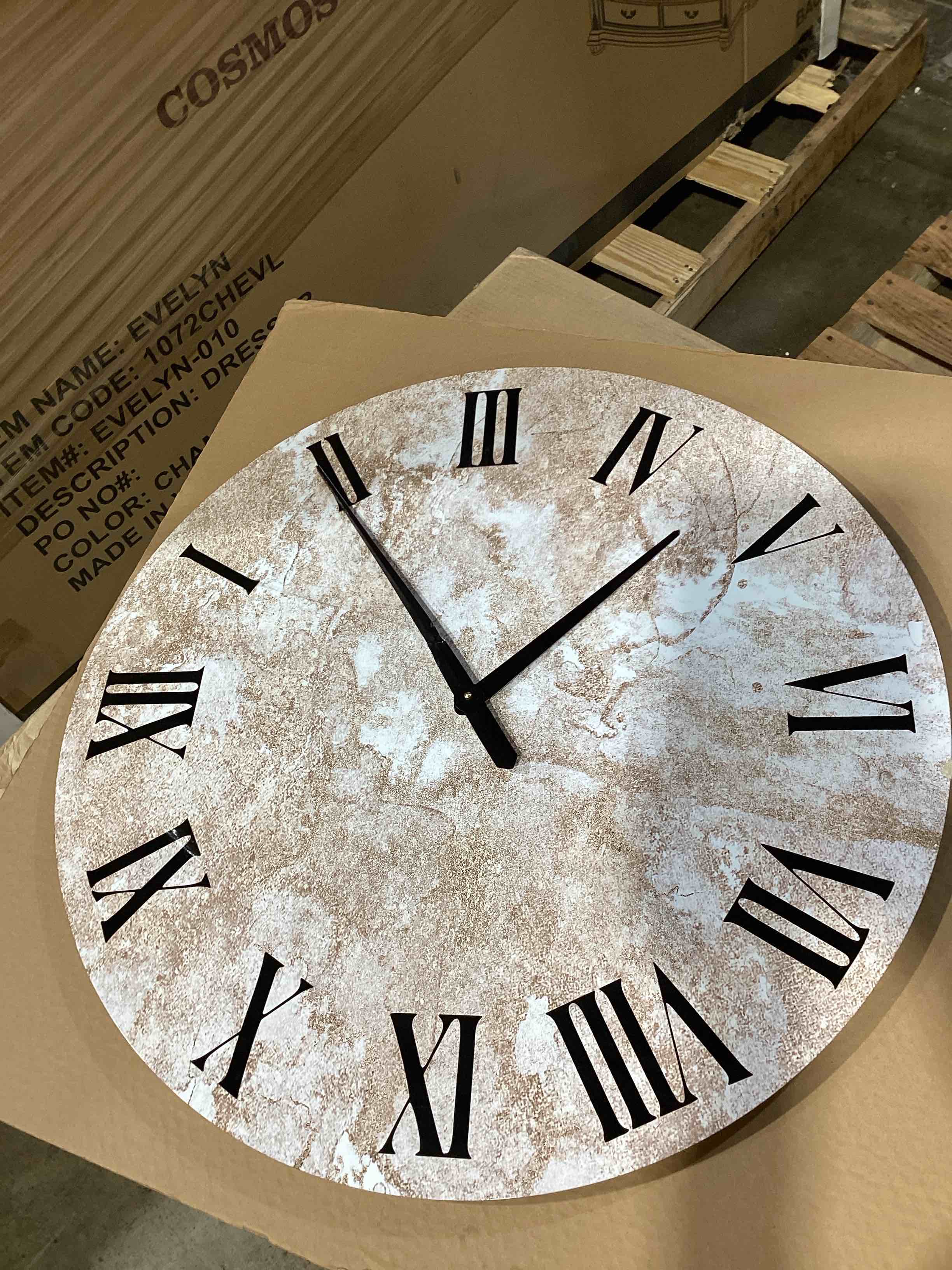 Condition photo showing Good Condition for designart 'marble and gold abstract' modern wall clock