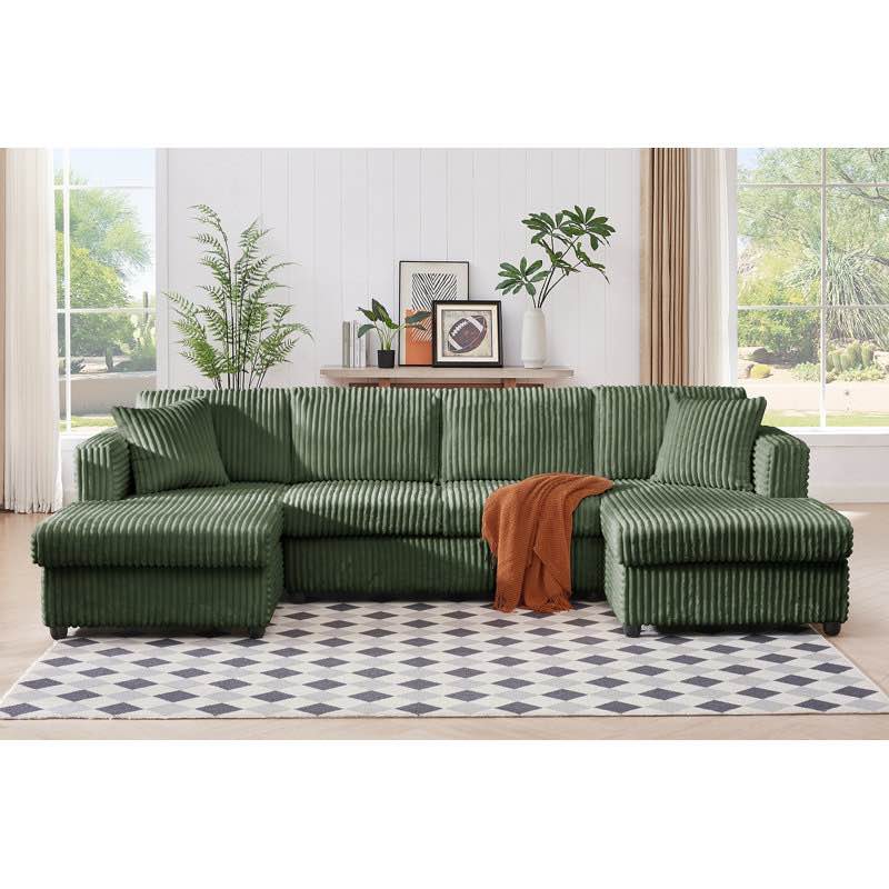 Condition photo showing Good Condition for 4 seater modular sectional sofa, u shaped extra large corduroy (2 seater only)