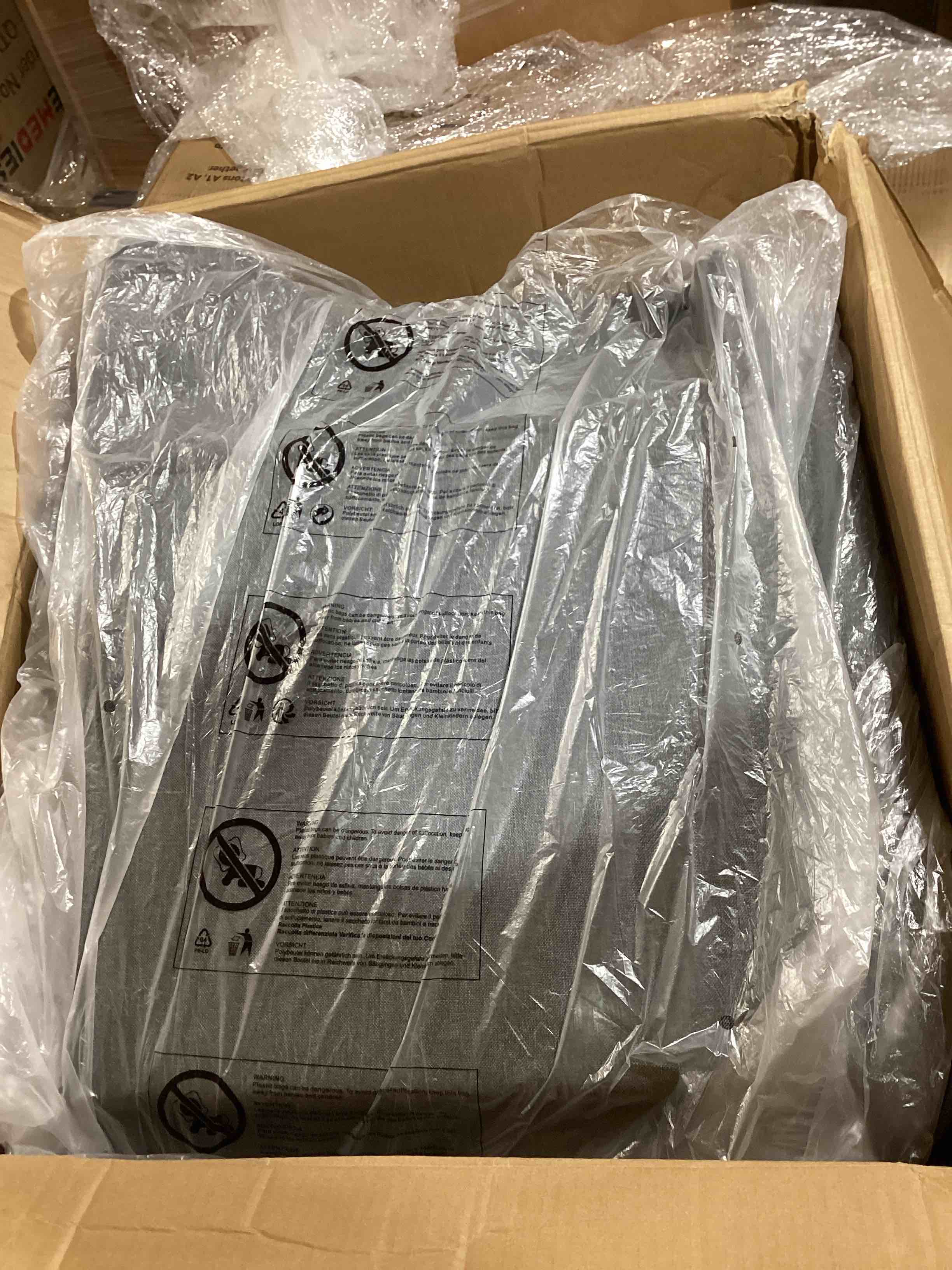 Condition photo showing New/Like New for homcom power lift chair with vibration massage, fabric upholstered recliner chair for elderly with remote control, side pockets, grey