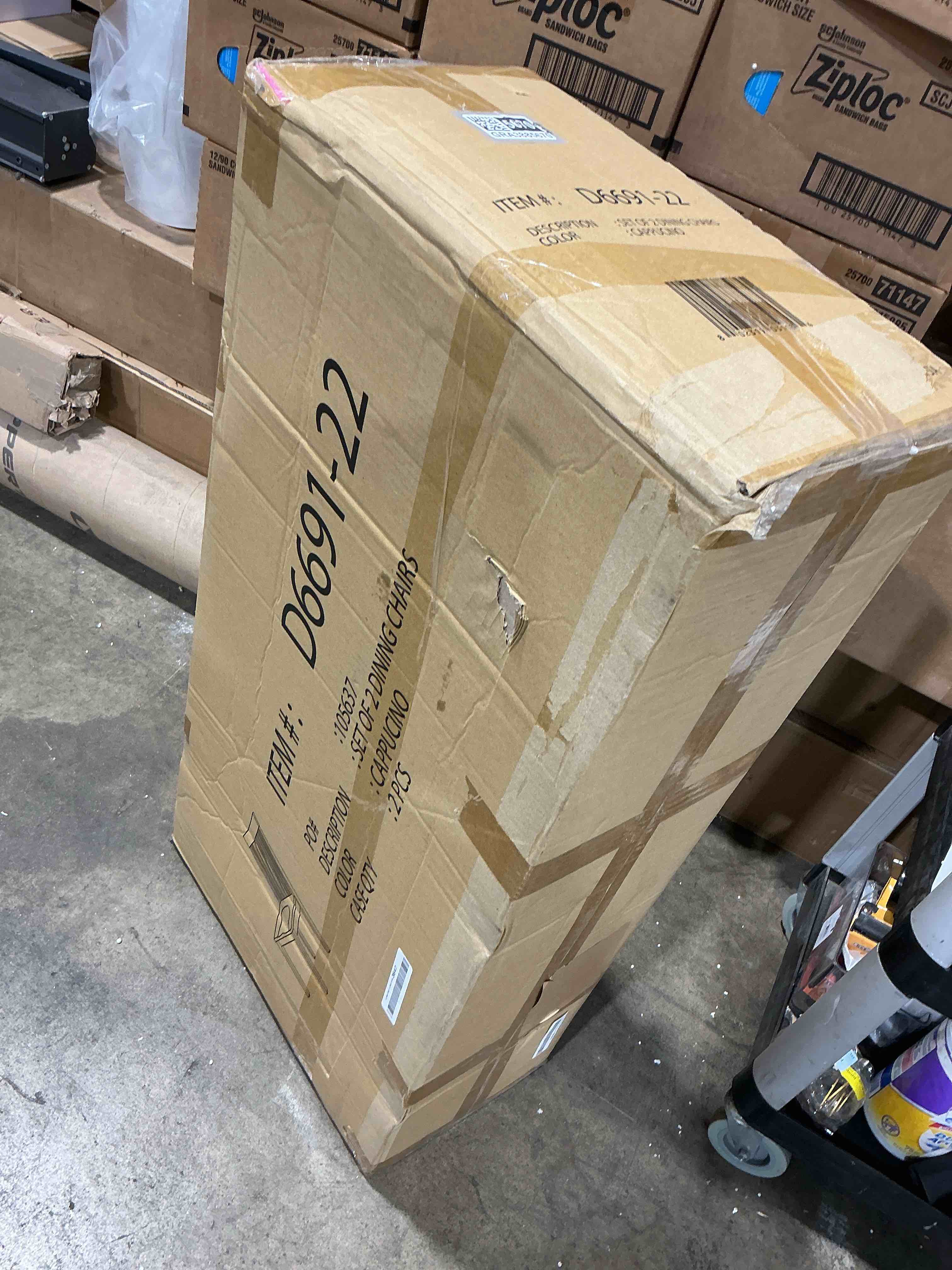 Condition photo showing New/Like New for inroom furniture d6691-22 dining chairs, cherry - set of 2