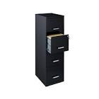 4 Drawer Vertical Letter 18" Deep Black Light Duty Filing Cabinet 