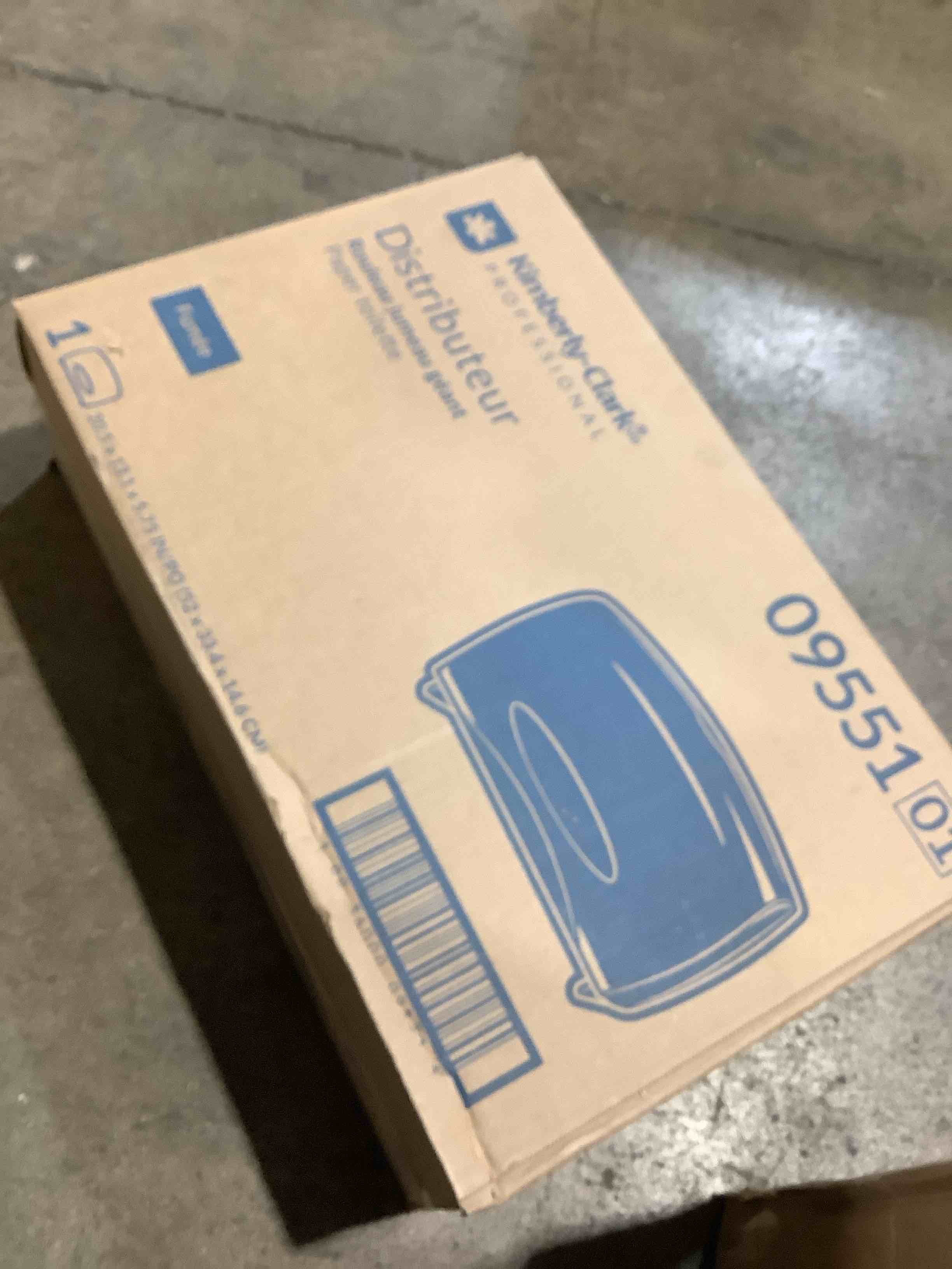 Condition photo showing New/Like New for kimberly-clark professional* cored jrt jumbo combo tissue dispenser 20 2/5w x 5 4/5d x 13 1/10h smoke/gray -kcc09551