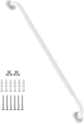 36 Inch Anti Slip Shower Grab Bar white, Munzong 2 Pack Bathroom Grab Bar, Knurled Bathroom Balance Bar,Safety Hand Rail Support Handicap Elderly Injury Senior Assist Bath Handle
