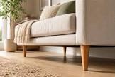 set of 4 - 14.2" x 4.3" x 2.4" sofa solid natural tapered wood legs