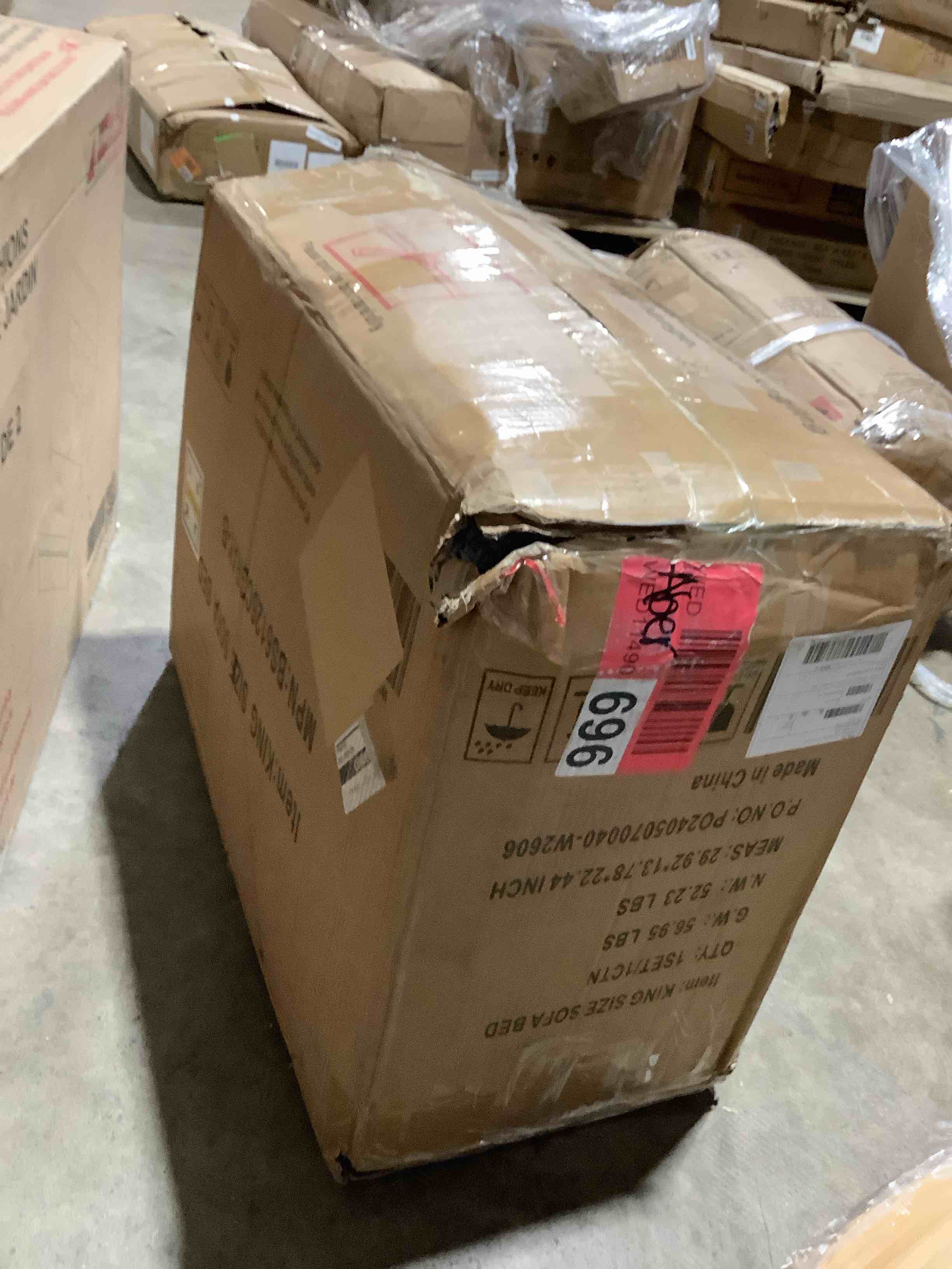 Condition photo showing Good Condition for 93.7-inch 3-in-1 convertible pull-out king-size gray sleeper sofa