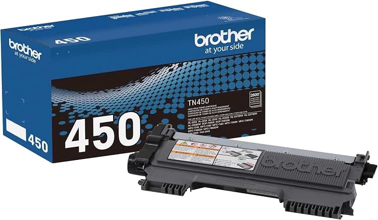 brother genuine tn450 3-pack high yield black toner cartridge with approximately 2,600 page yield/cartridge