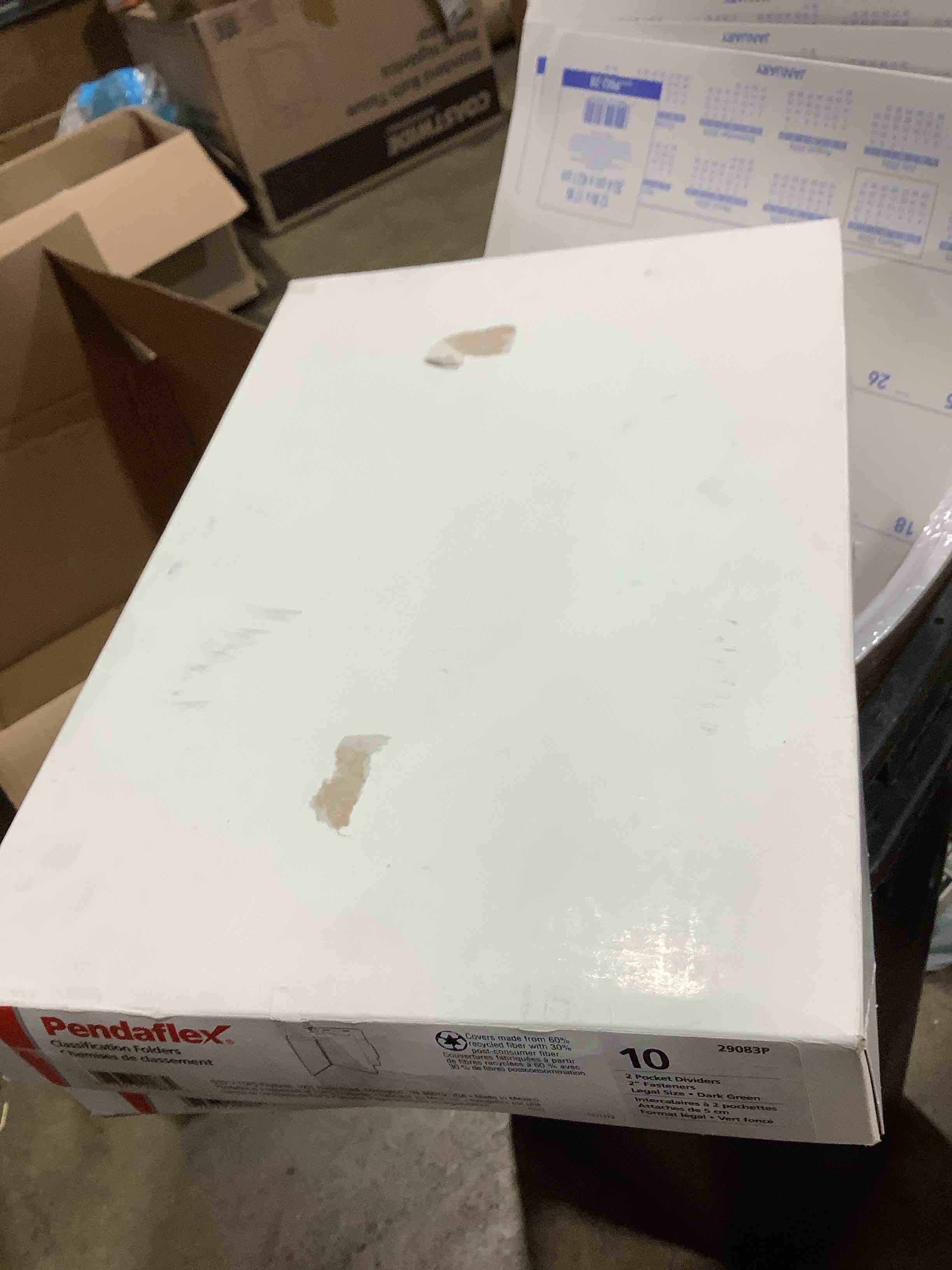 Condition photo showing New/Like New for globe-weis colored classification folders 2/5 cut tab 2 pocket dividers embedded fasteners legal size dark green 10 per box (29083)