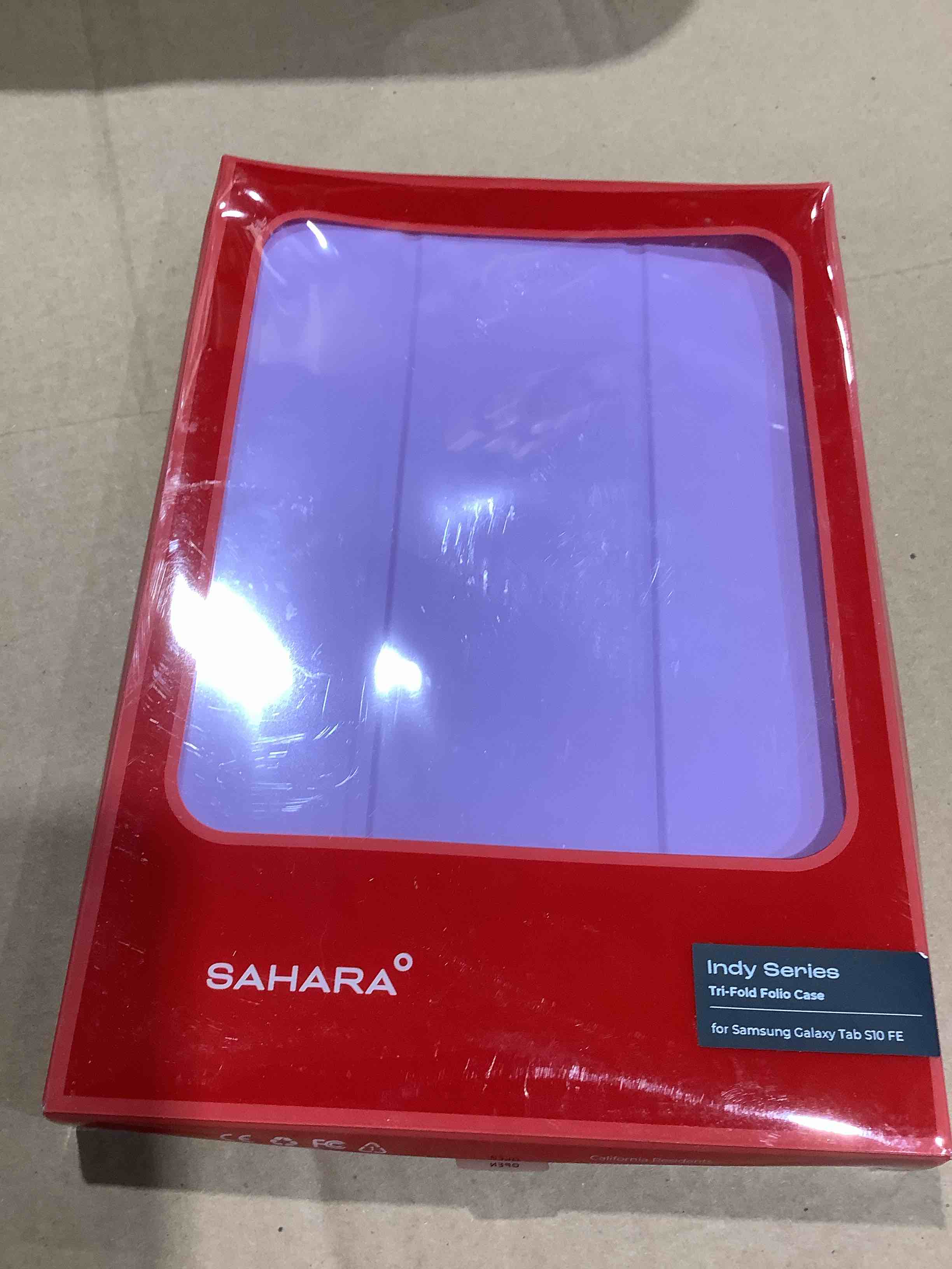 Condition photo showing Good Condition for sahara indy series tri fold folio case, violet