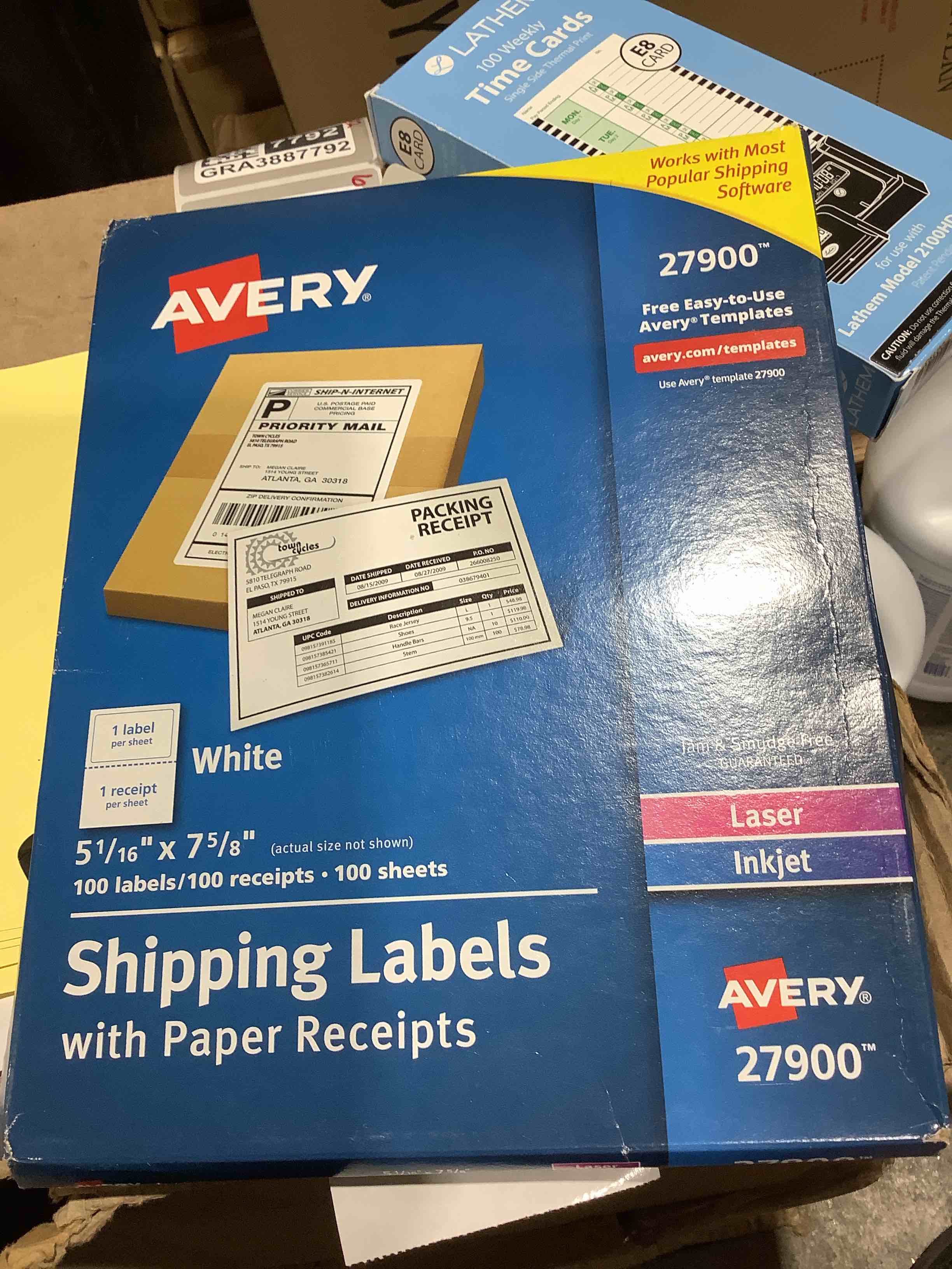Condition photo showing New/Like New for avery shipping labels with receipt 5-1/16 x 7-5/8 100 count (27900)