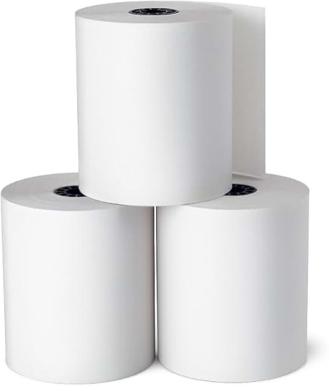 staples 1 ply 3" x 128' paper rolls, 9 rolls