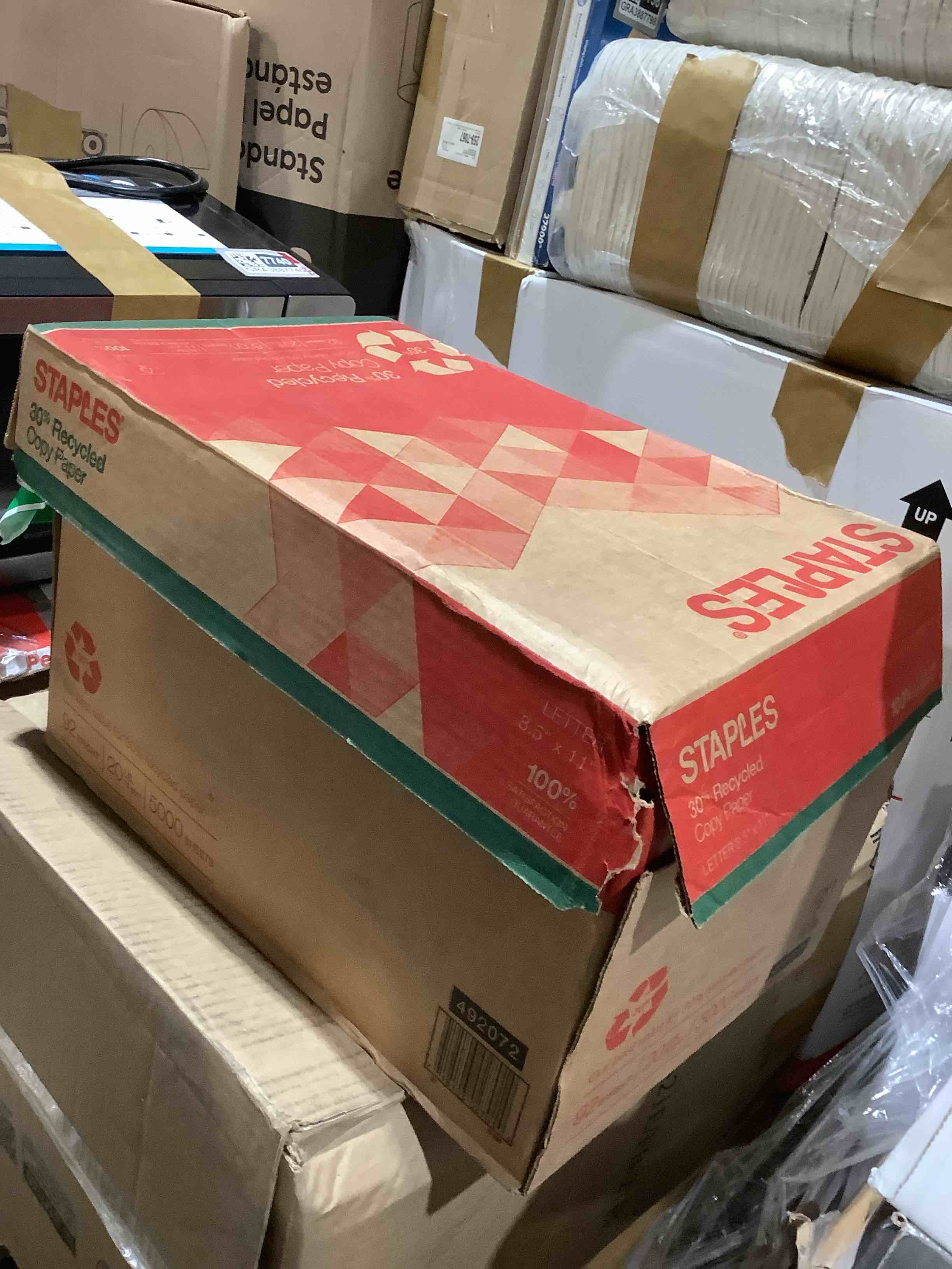 Condition photo showing Good Condition for staples 8.5 x 11 copy paper 20 lbs 92 brightness 5000/ct (112350/461757), 10 reams