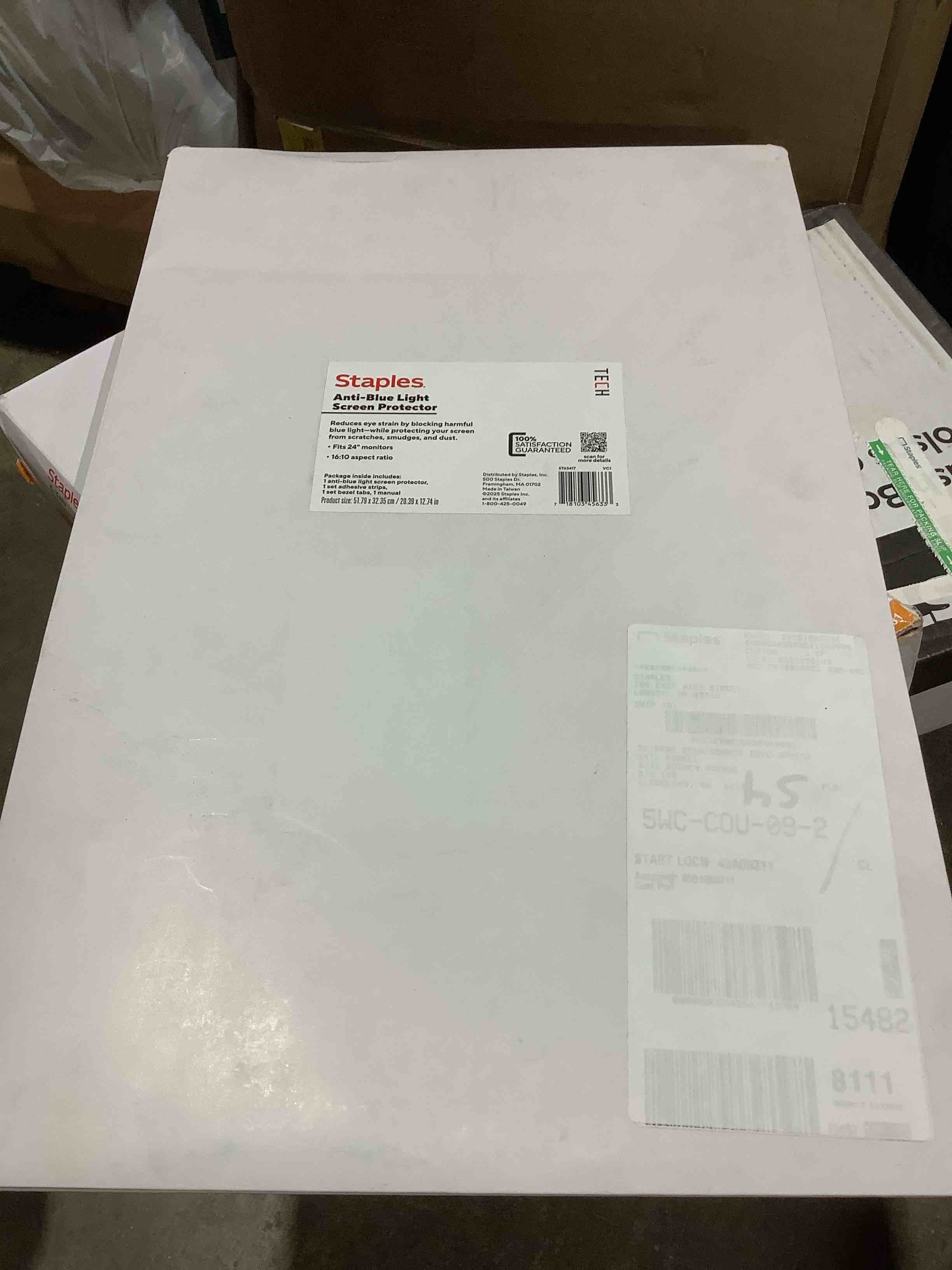 Condition photo showing Good Condition for staples anti blue light screen protector fits 24" monitors, 3 count