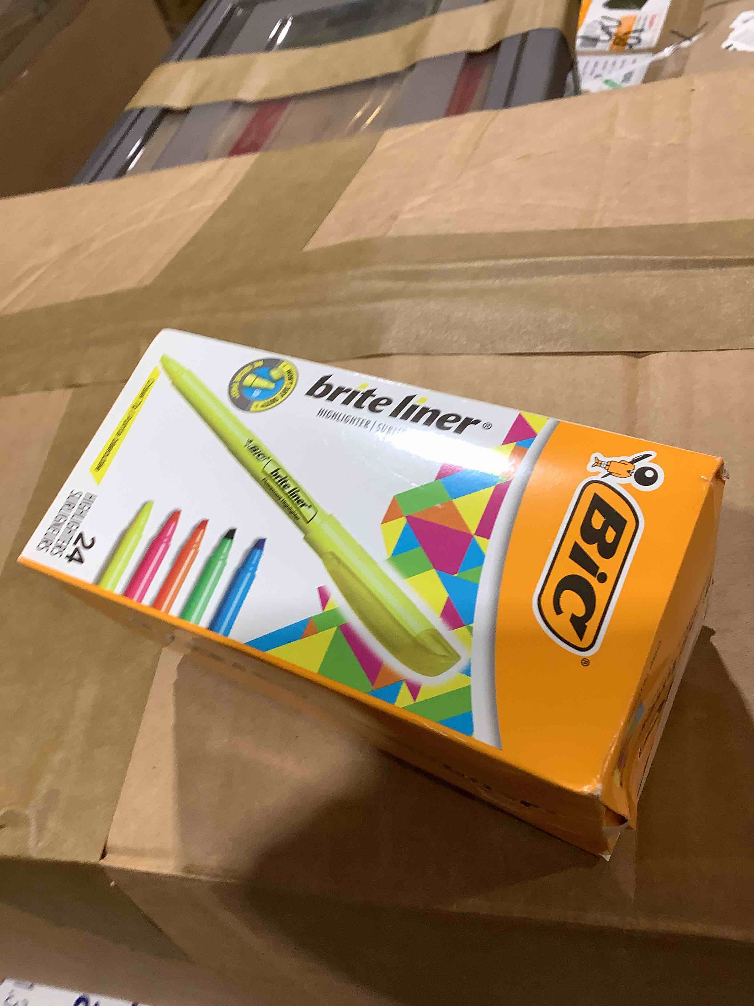Condition photo showing New/Like New for bic brite liner highlighters  chisel tip  assorted colors  24 count