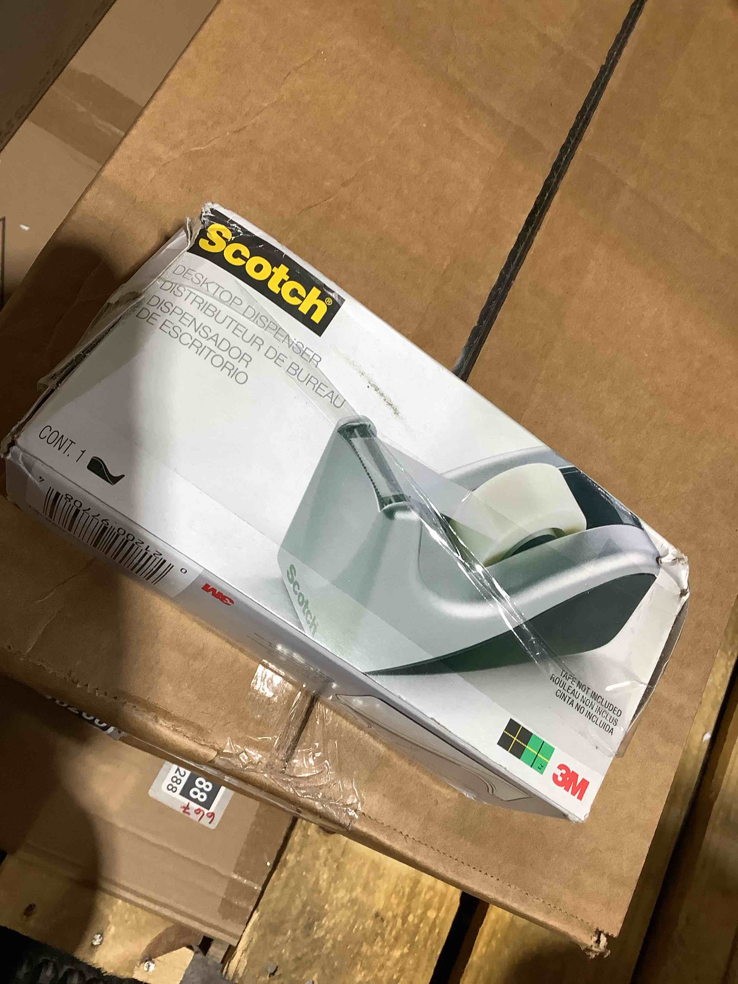 Condition photo showing New/Like New for scotch desktop tape dispenser silvertech two-tone