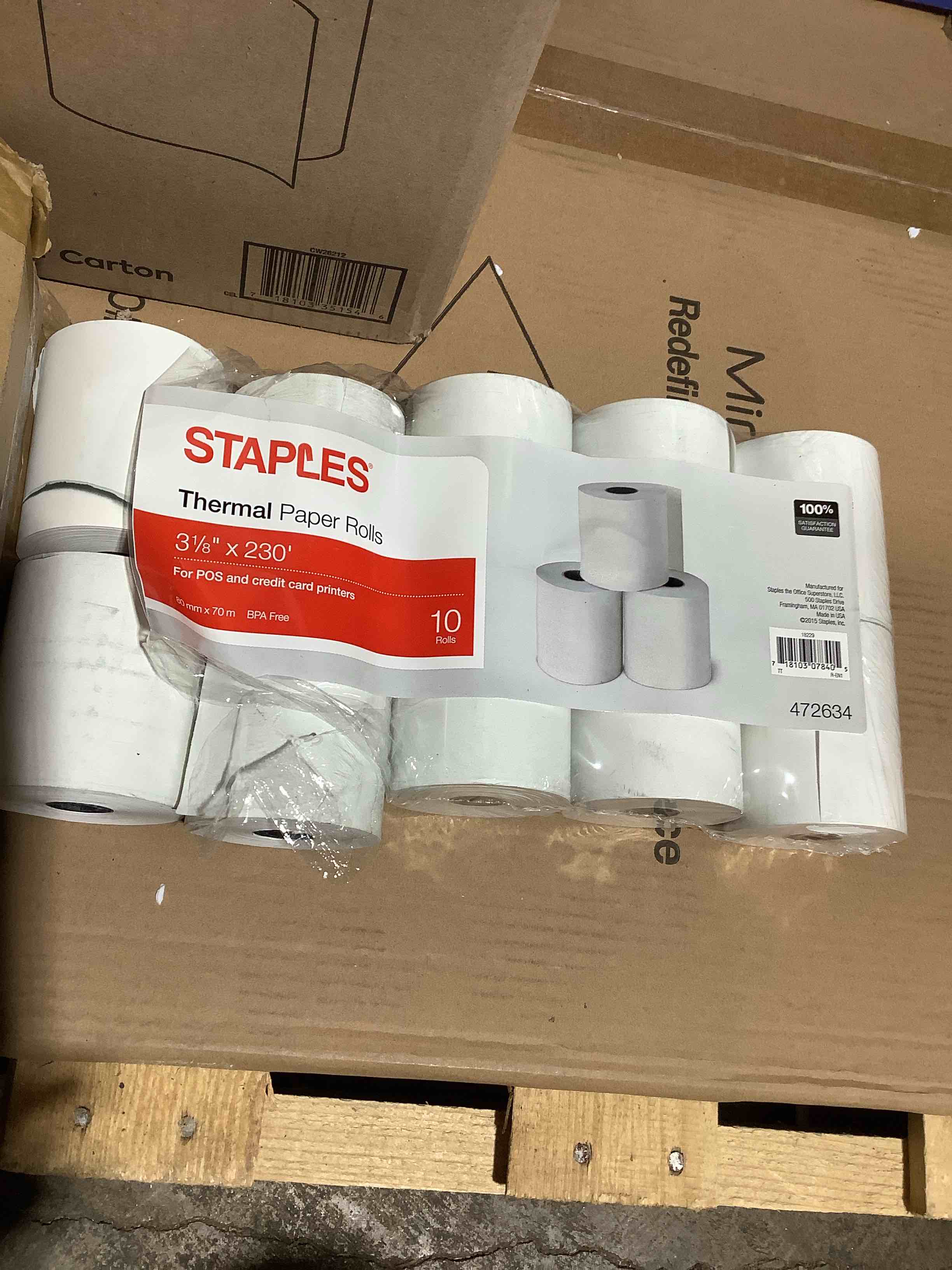Condition photo showing Good Condition for staples thermal cash register/pos rolls 3 1/8 x 230 10/pack (18229/21265)