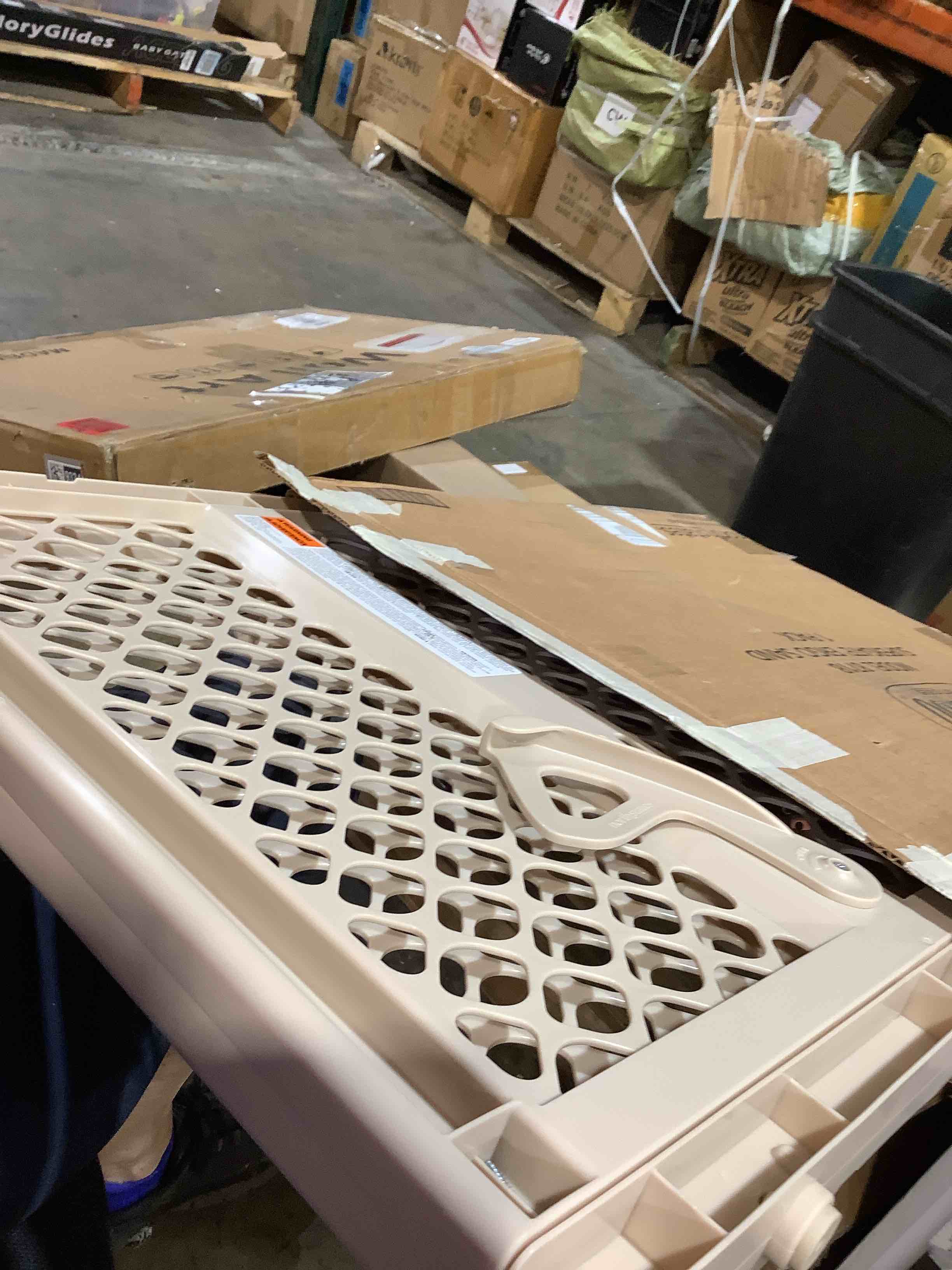 Condition photo showing Good Condition for toddleroo by north states 42” wide supergate ergo baby gate, made in usa: for doorways or stairways. includes wall cups. pressure or hardware mount. 26” - 42” wide (26" tall, sand) (b01hg7e5r8)
