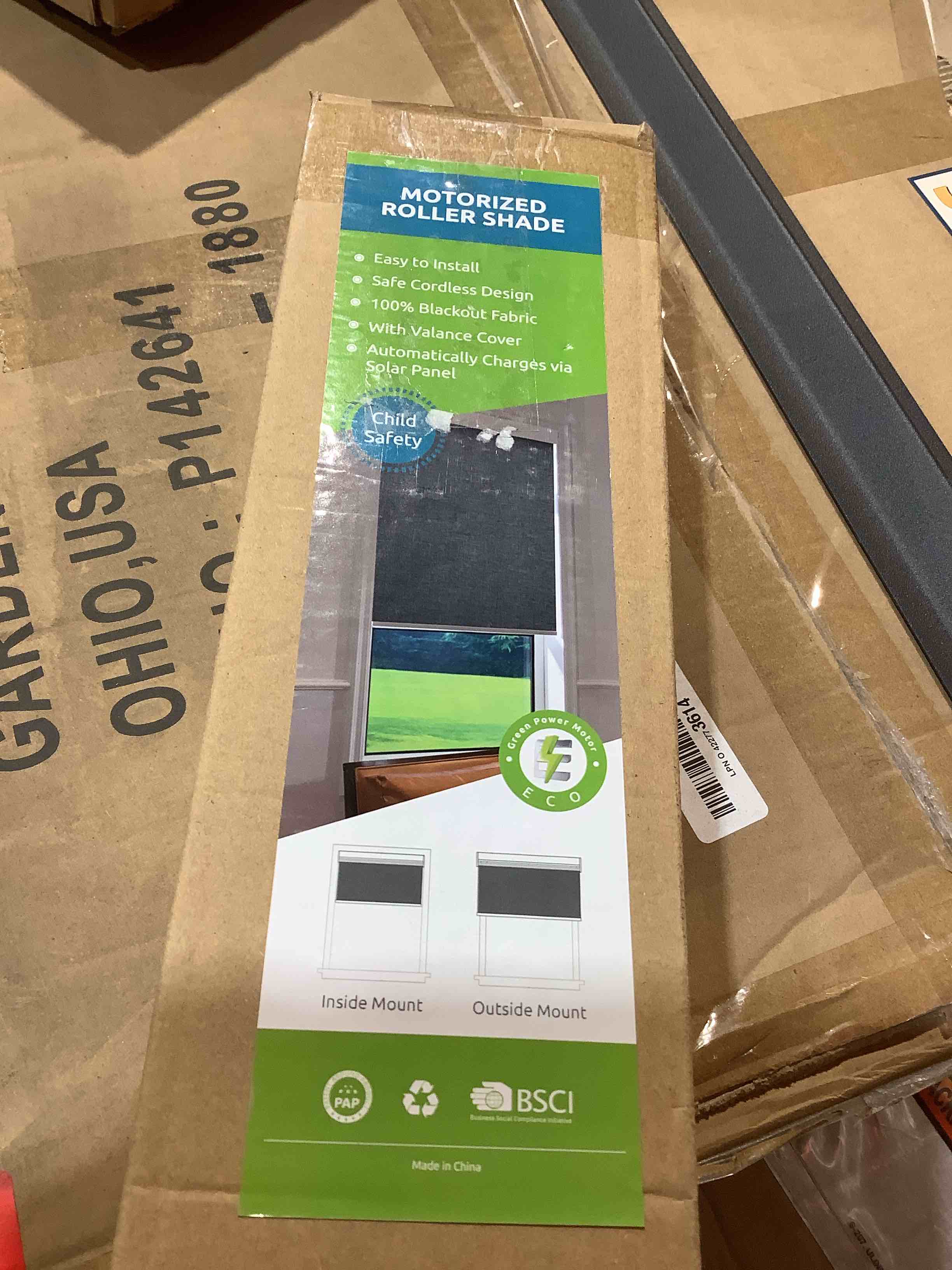 Condition photo showing New/Like New for motorized blinds with remote, [free solar panels] cordless smart blinds with valance cover, blackout electric blinds with remote control, automatic roller shades for windows white 37" w x 72" h white 37"w x 72"h