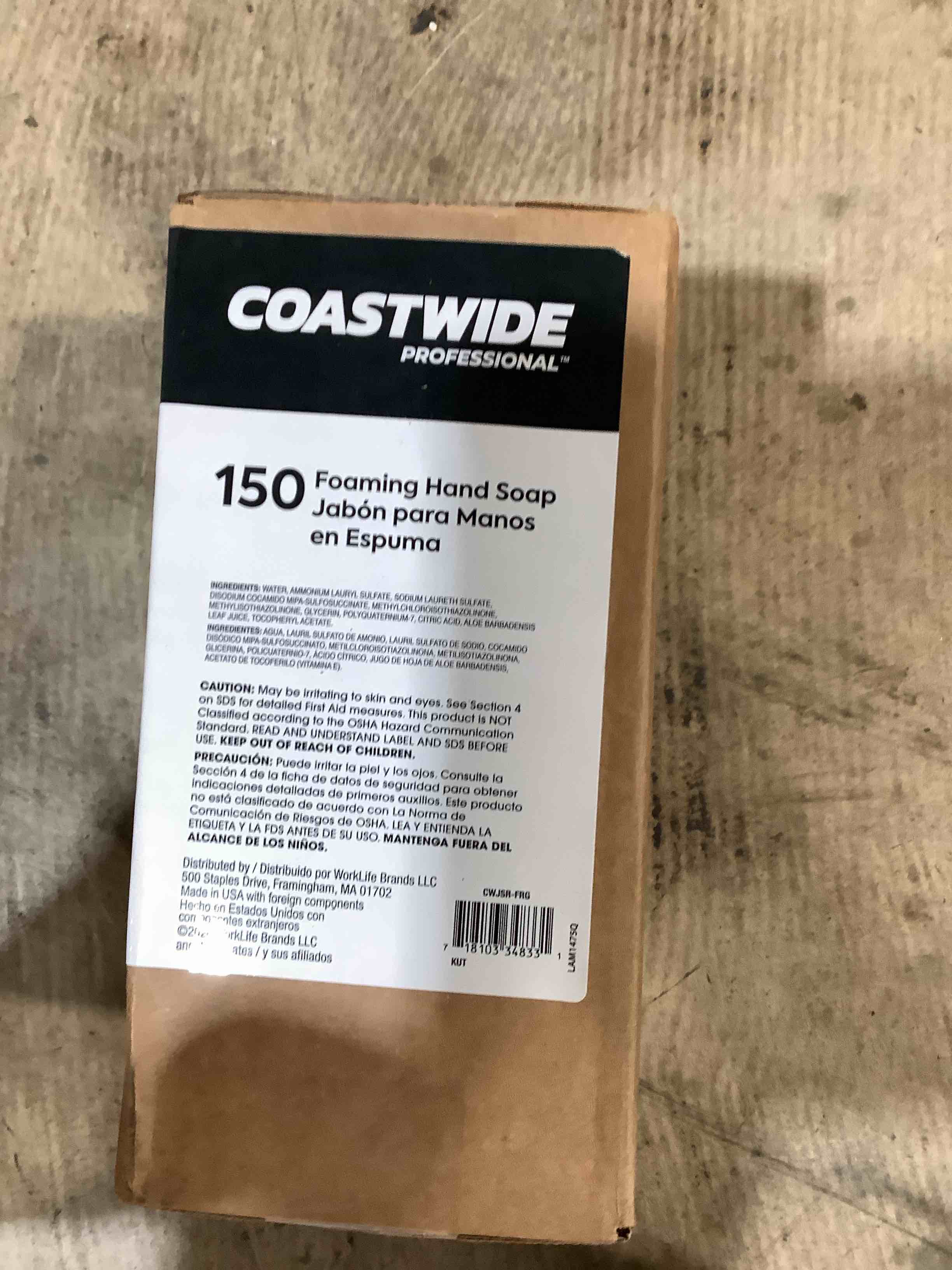 Condition photo showing New/Like New for coastwide j-series foam hand soap fragrance-free 1200 ml 2/carton (cwjsr-frg)