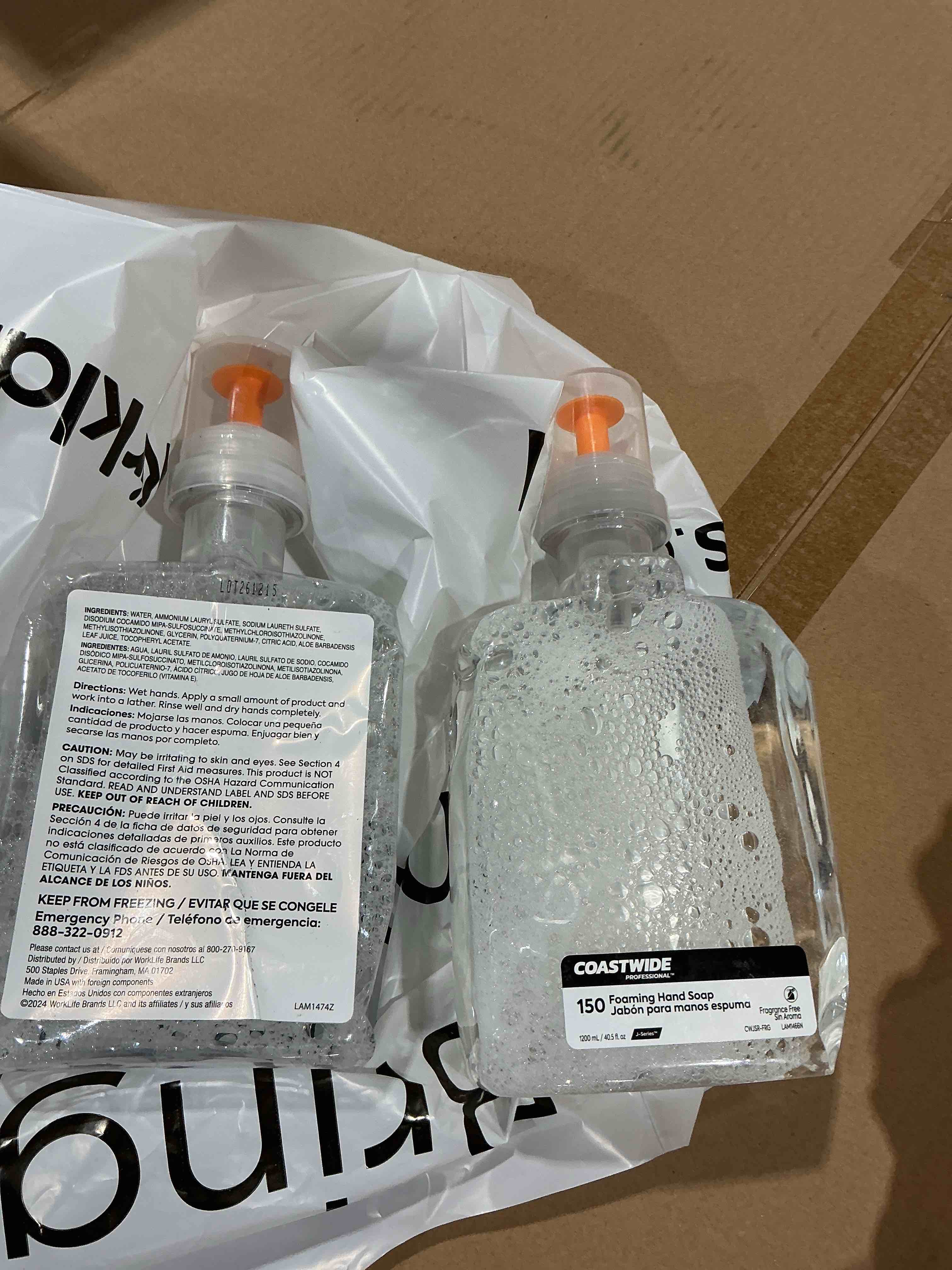 Condition photo showing Good Condition for coastwide j-series foam hand soap fragrance-free 1200 ml 2/carton