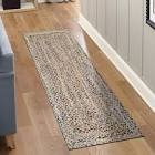 Unique Loom 8' x 27" Soft Woven Natural Fiber Stripped Area Rug with Fringed Edges
