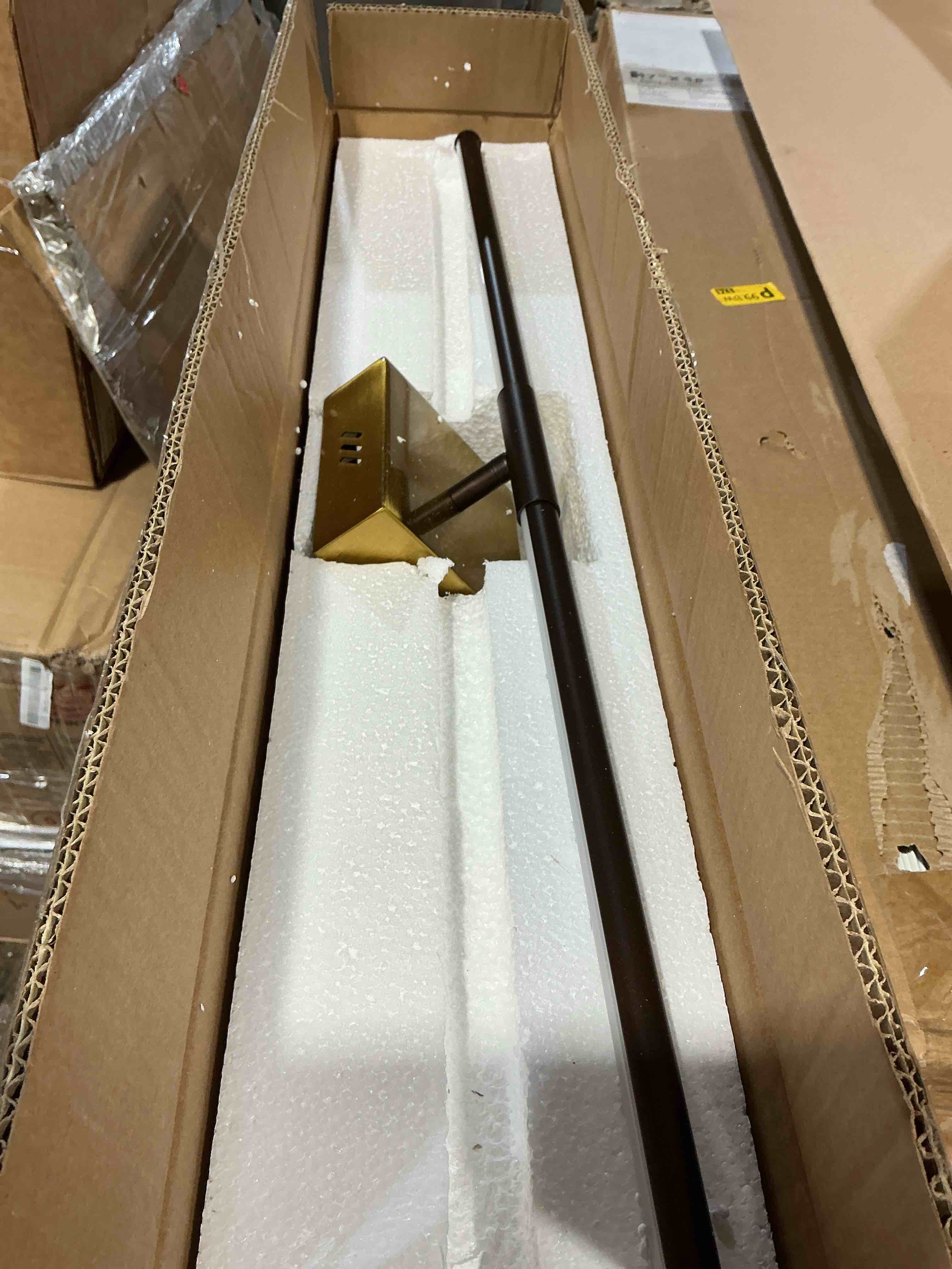 Condition photo showing Good Condition for jonathan y jyl7022f makena 28" dimmable integrated led modern metal wall sconce minimalist, modern, contemporary, living room, dining room, bedroom, bathroom, oil rubbed bronze/brass gold