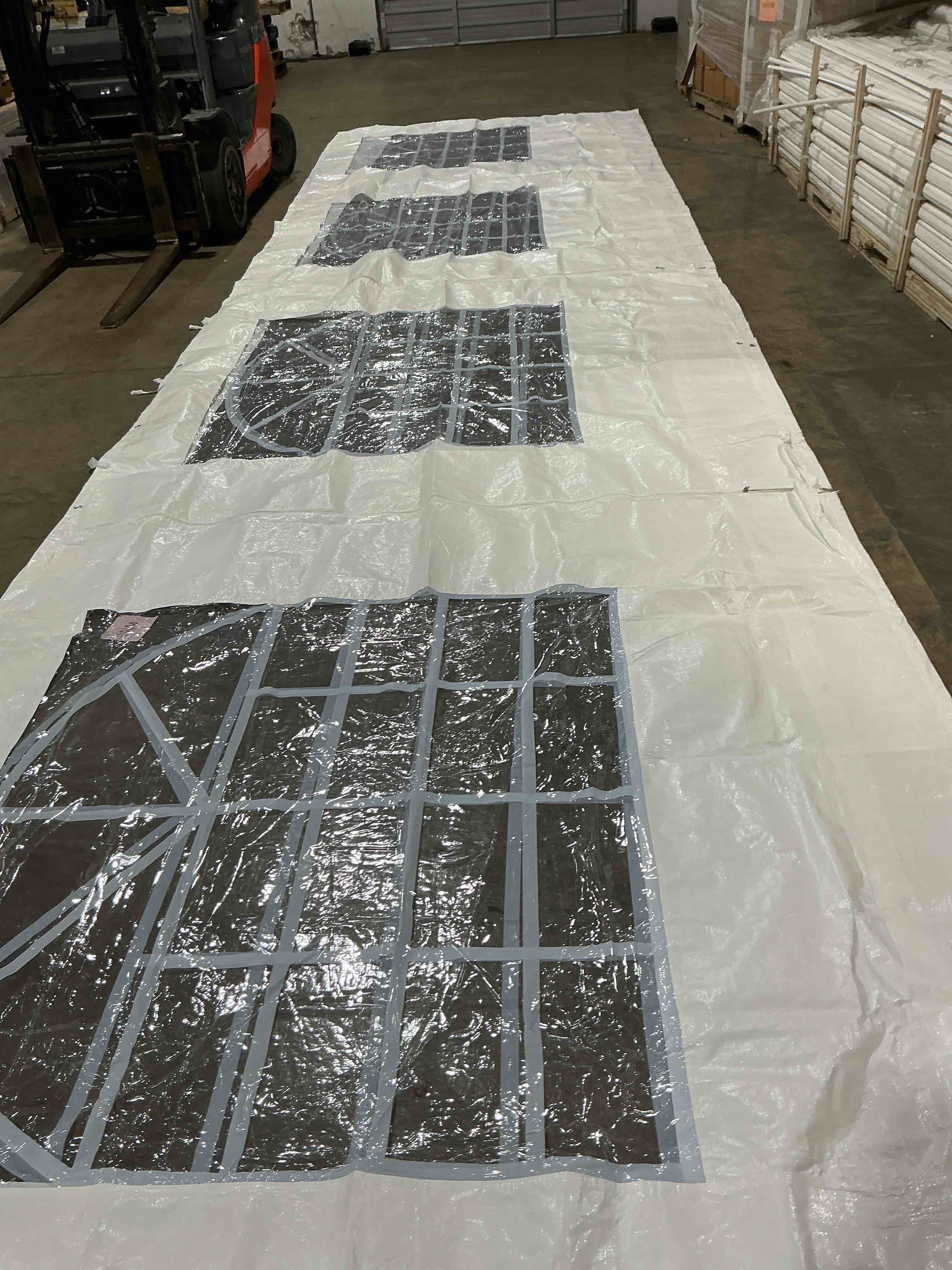 Condition photo showing As Is for 40'x20' pvc pole party tent with storage bags, tents for parties, fire retardant (fr), heavy duty wedding tent canopy, outdoor commercial event tents, waterproof top