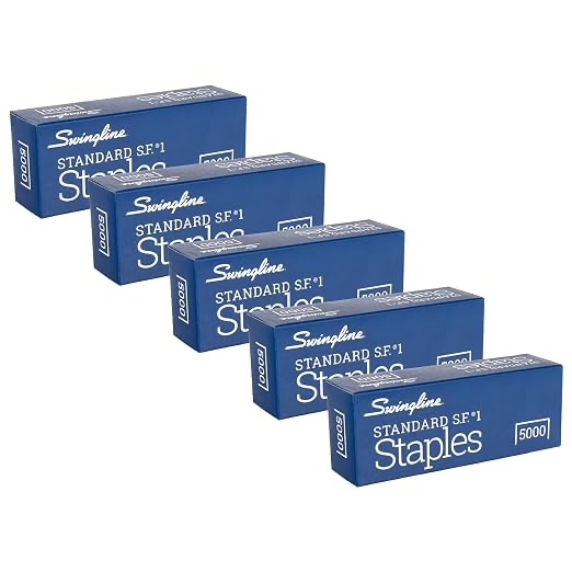 swingline standard staples 1/4 length 5 000 per box 5 box pack (s7035101)