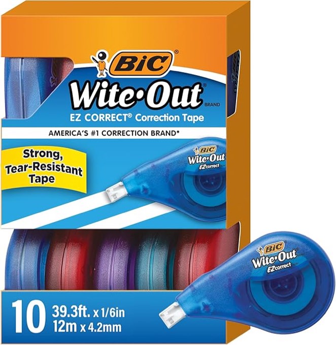 bic® wite-out® brand ez correct® correction tape  white  10 pack
