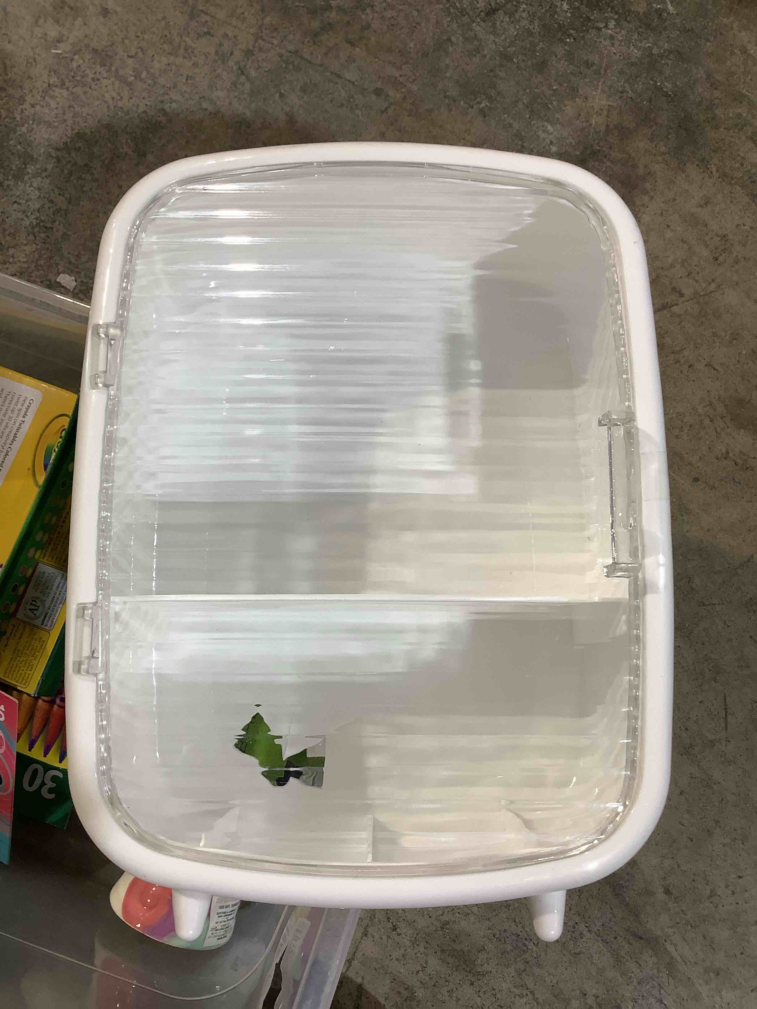 Condition photo showing As Is for cosmetic display case white