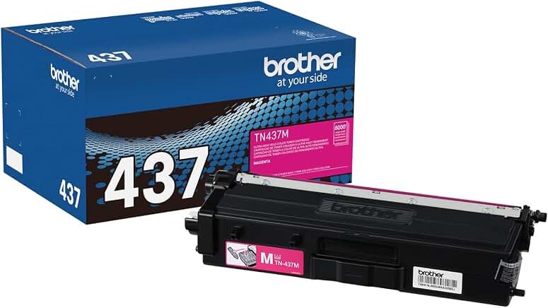brother genuine tn437m ultra high?yield magenta printer toner cartridge