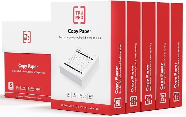 tru red 8.5 x 11 copy paper 20 lbs 92 brightness 23479-u/tr56960